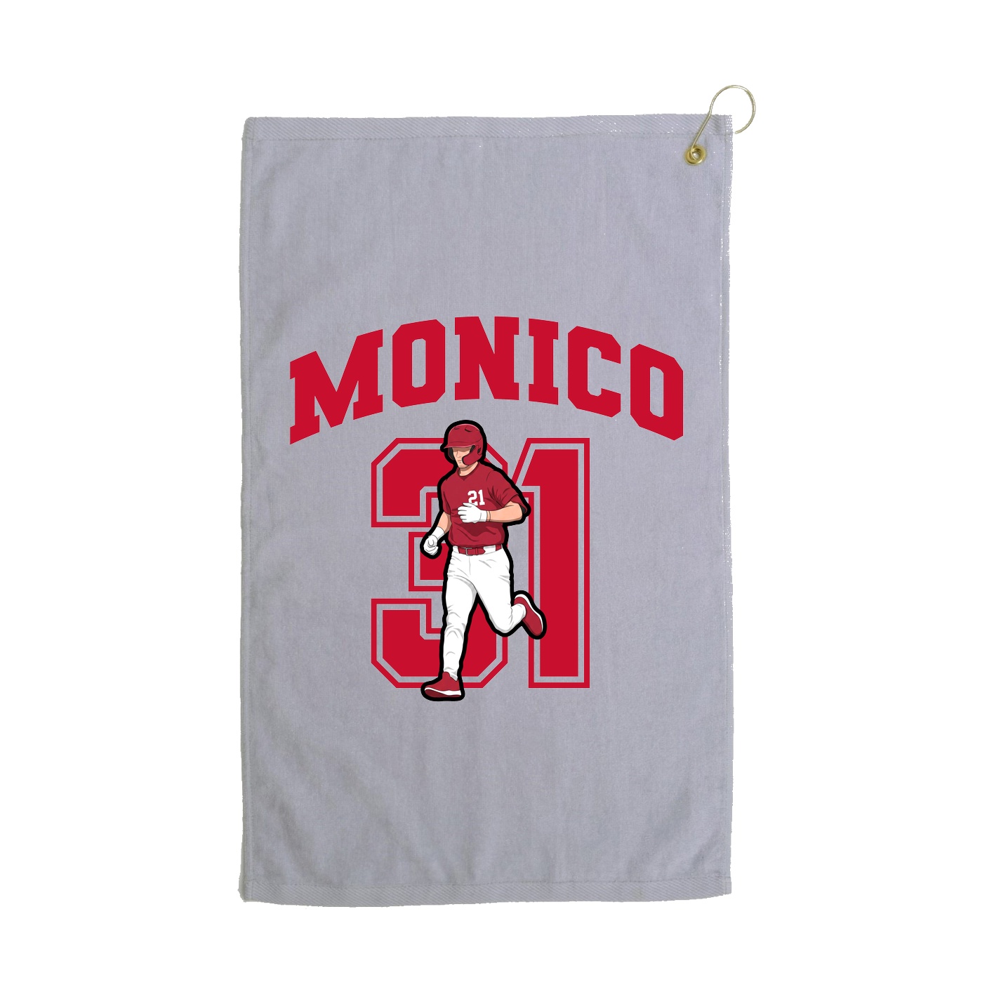 Golf Towel — Number in Grey