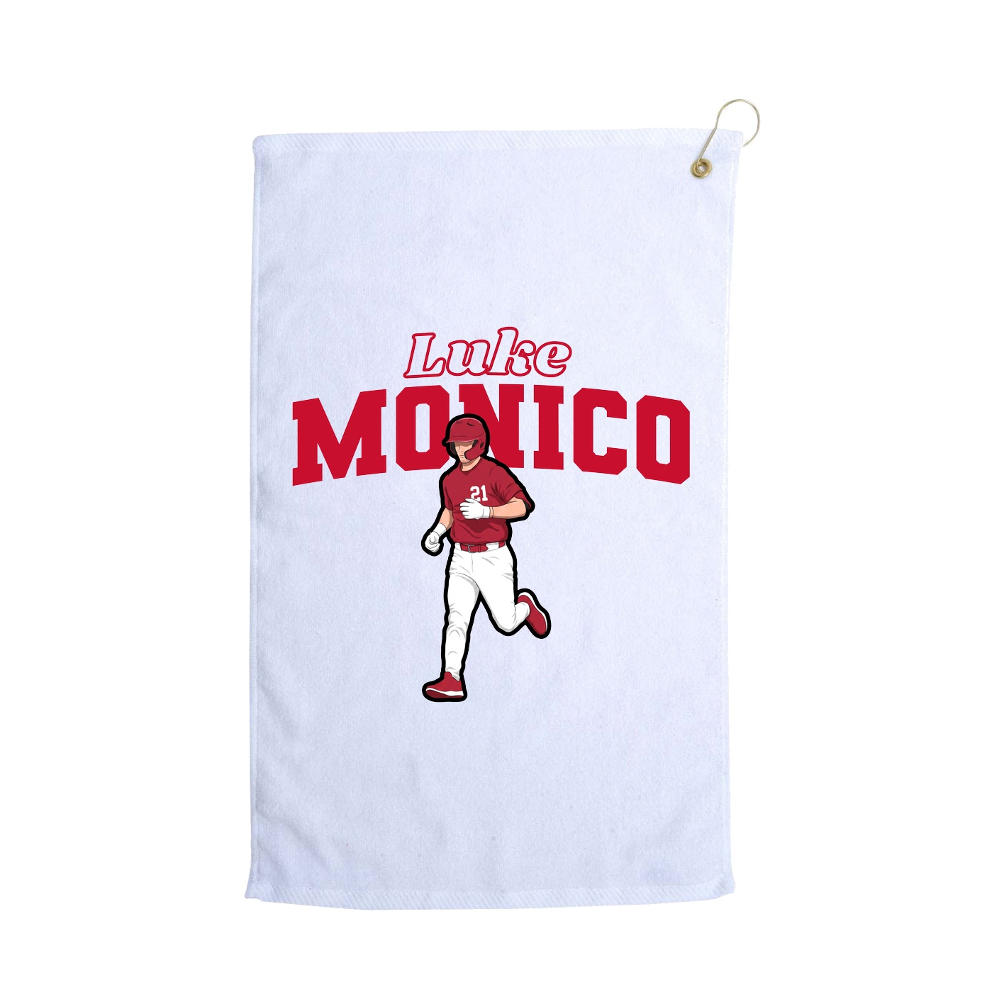 Golf Towel — Name Arch in White
