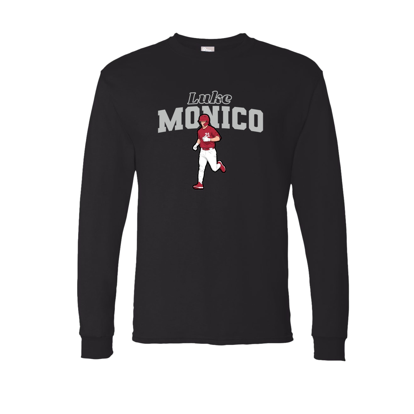 Long Sleeve Tee — Name Arch in Black