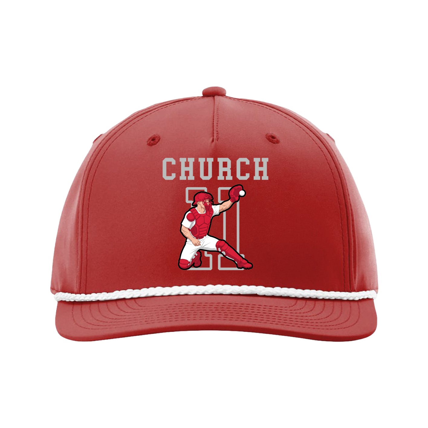 Five-Panel Classic Rope Cap — Shirsey in Red