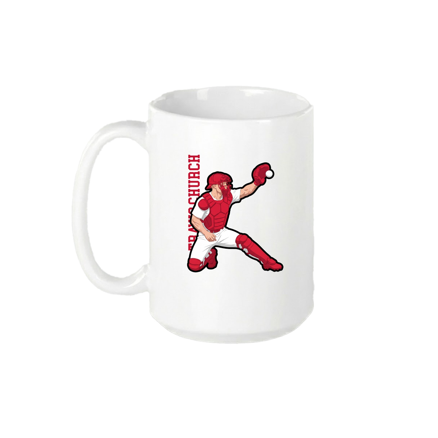 15oz Coffee Mug — Name Vertical in White