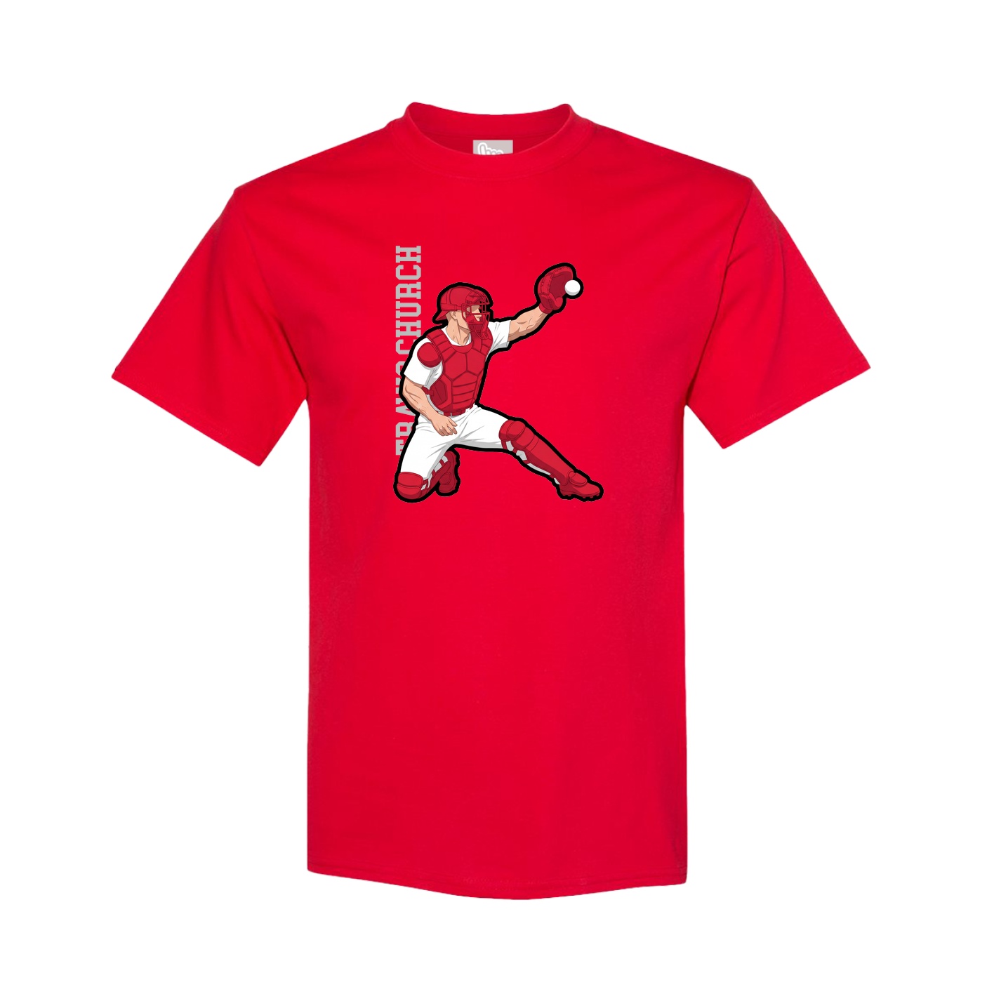 Youth Tee — Name Vertical in Red