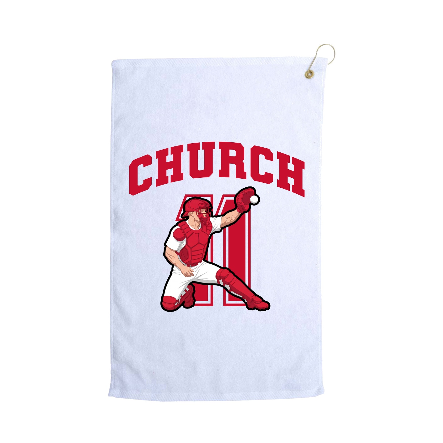 Golf Towel — Number in White