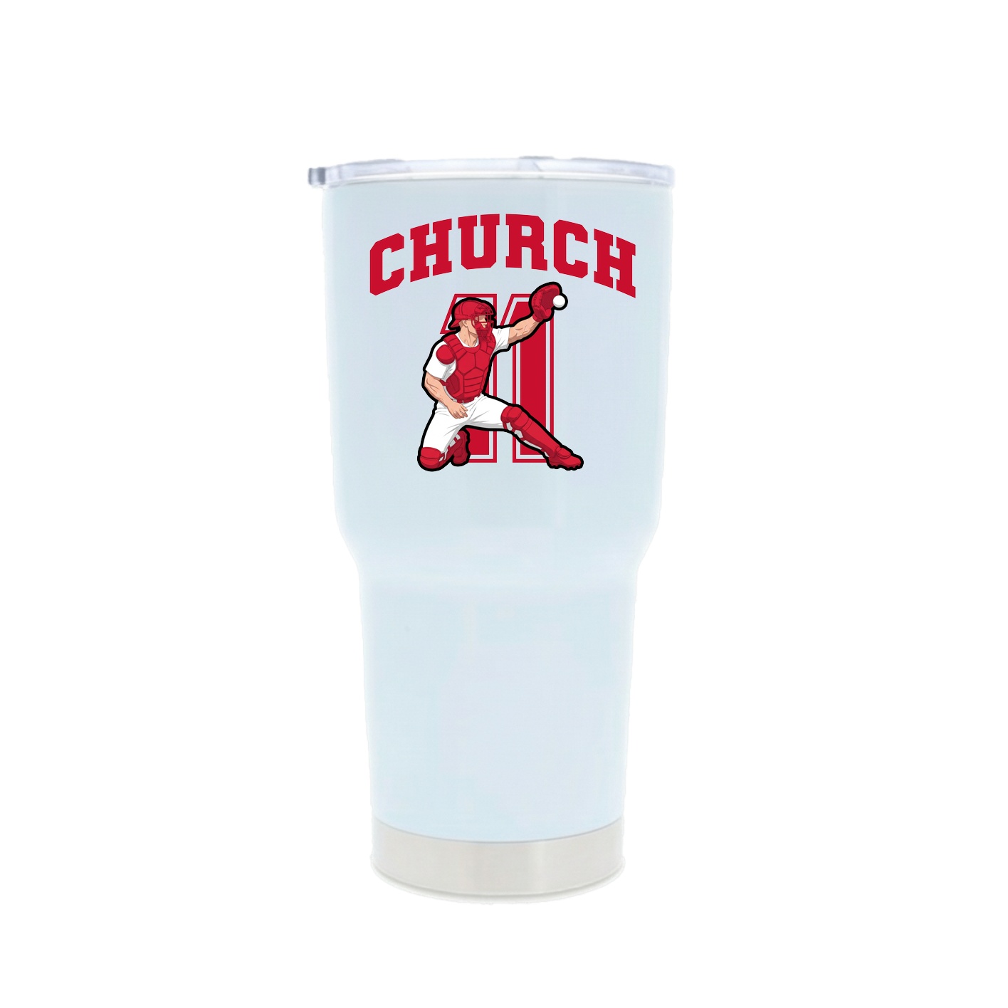 30oz Stainless Steel Tumbler — Number in White