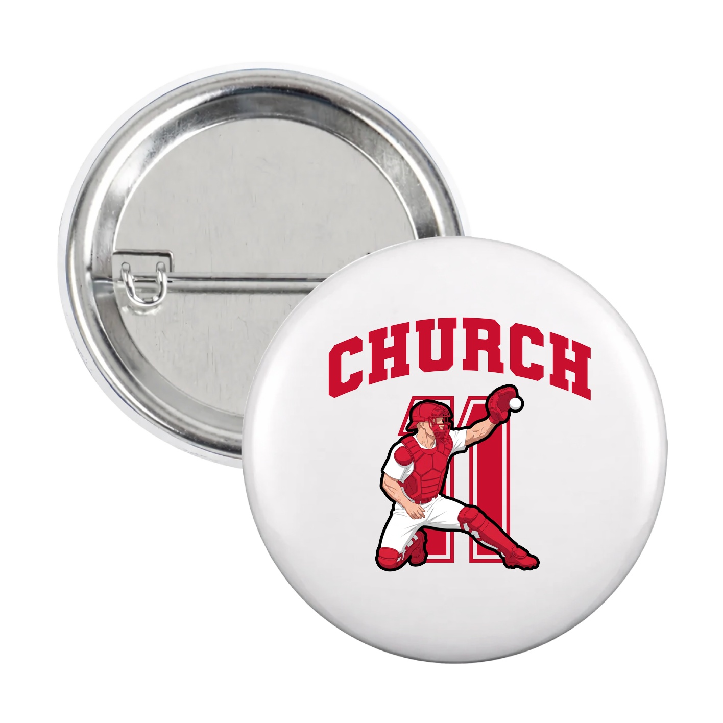 Game Day Button — Number in White