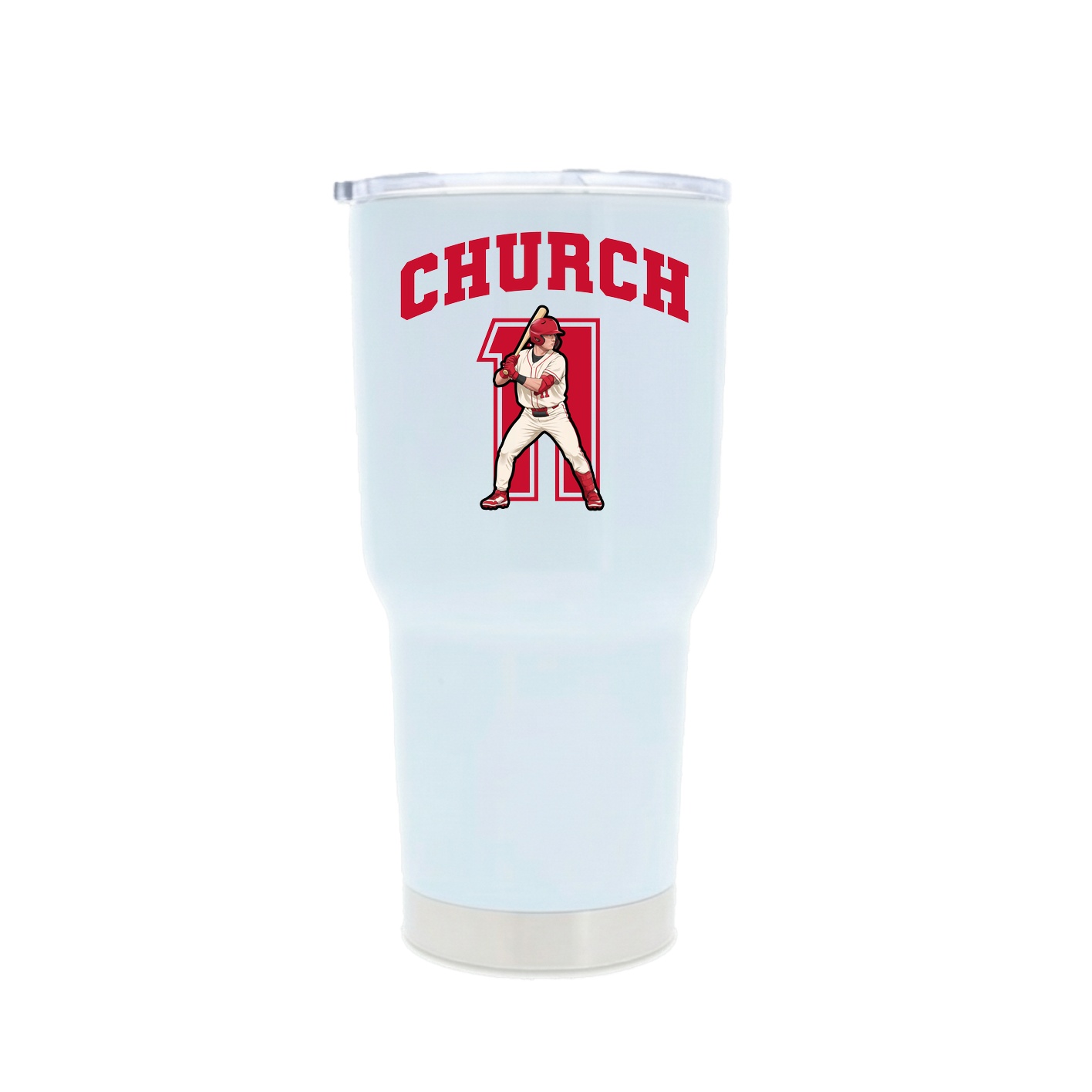 30oz Stainless Steel Tumbler — Number in White