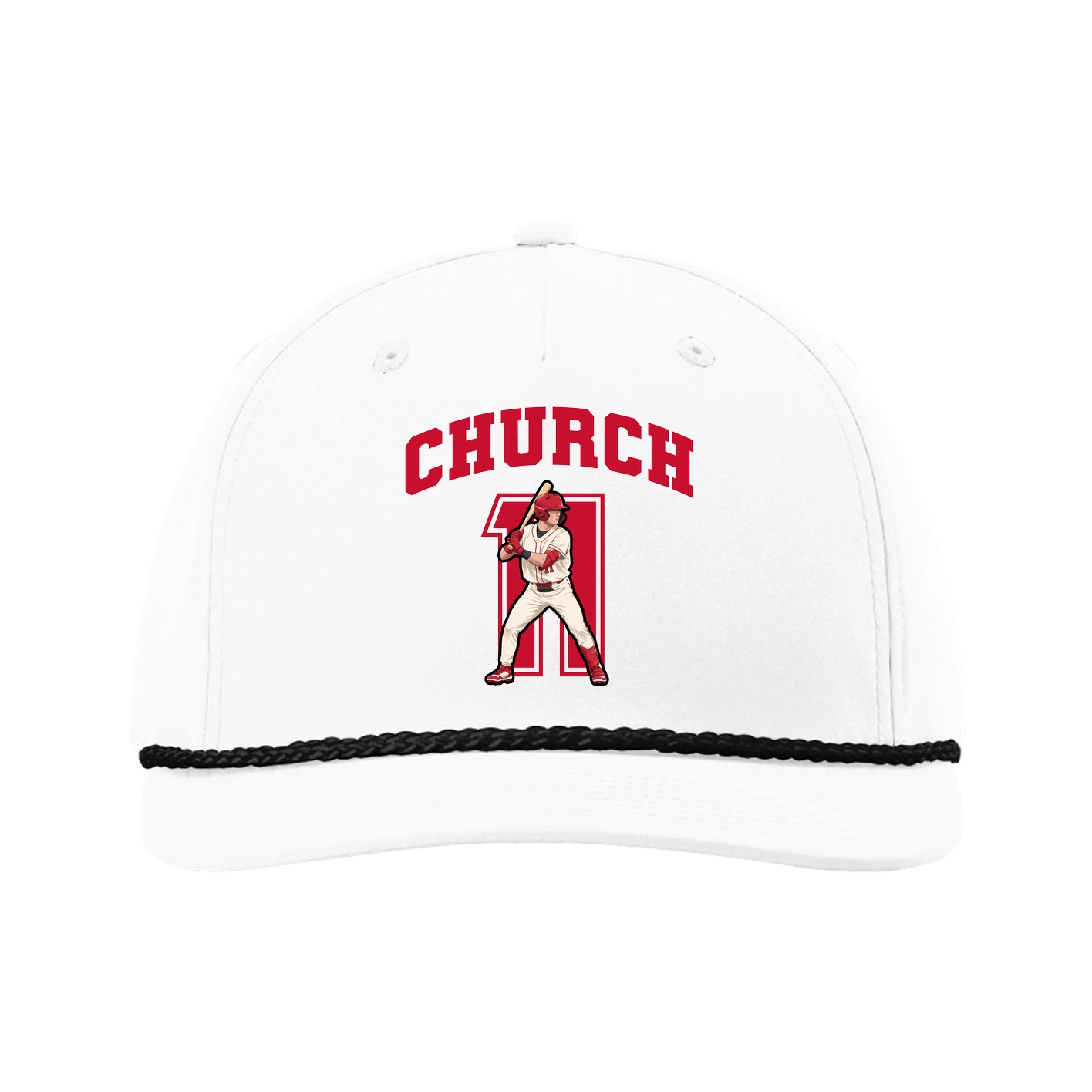 Five-Panel Classic Rope Cap — Number in White