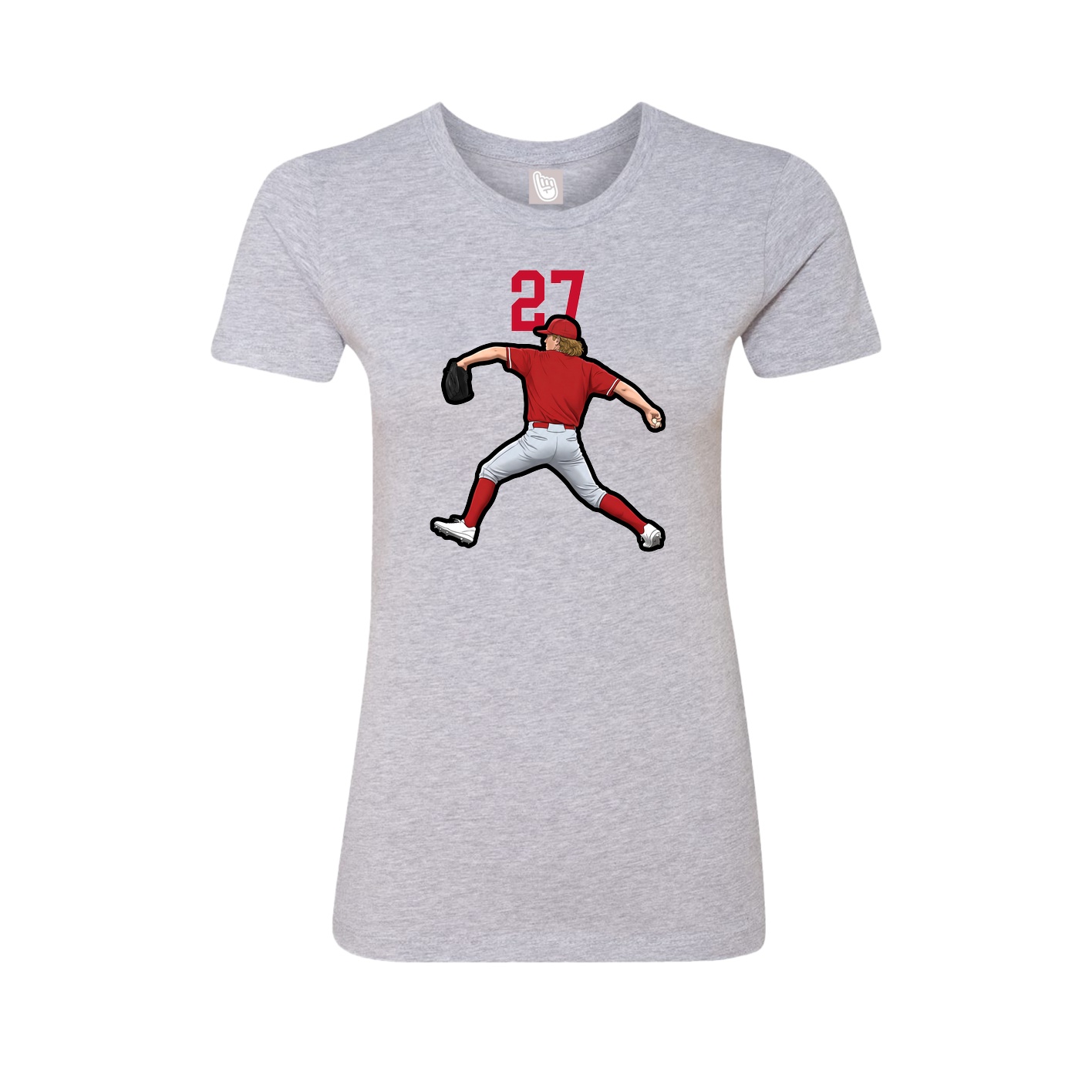 Fitted Women's Tee — Number Top in Grey