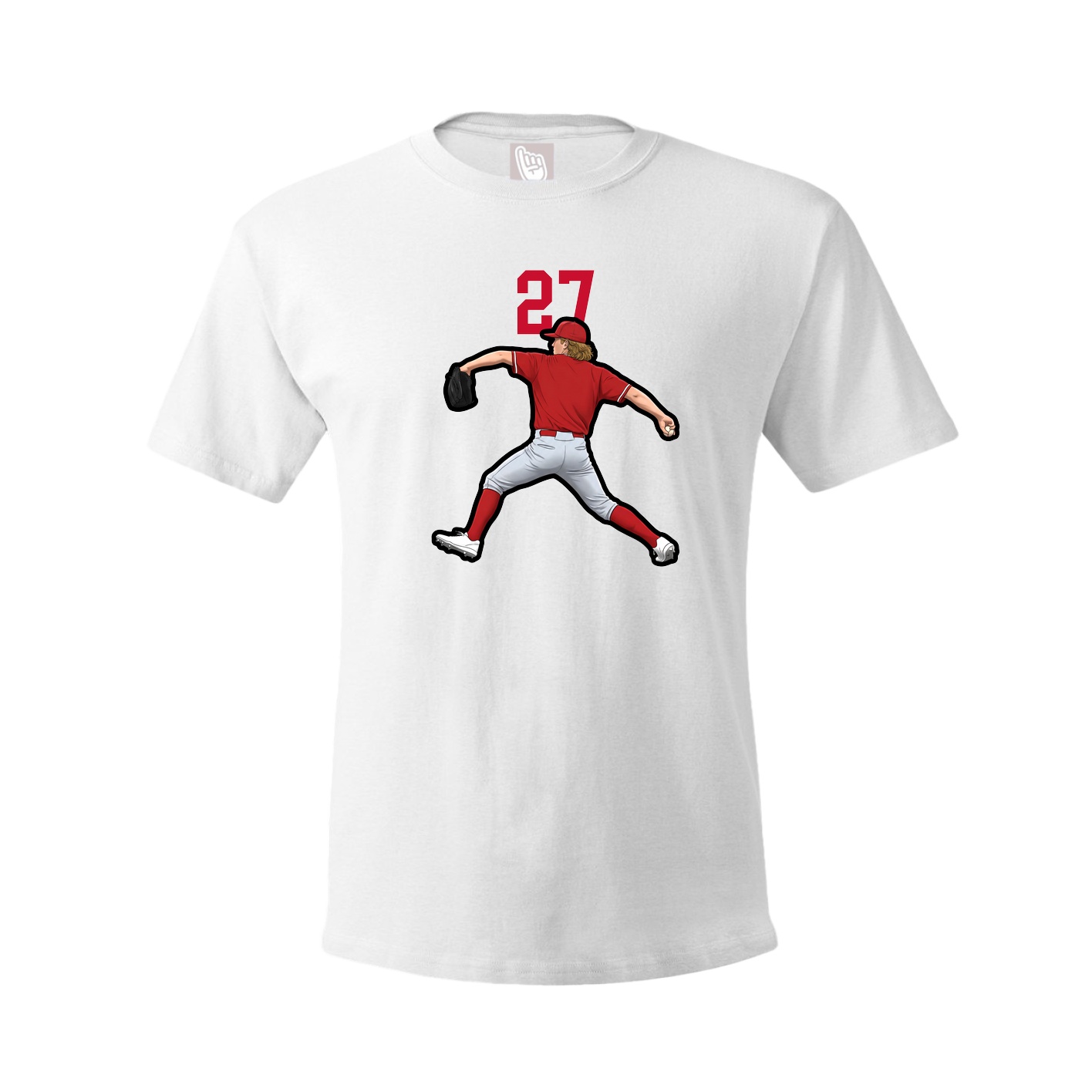 Youth Tee — Number Top in White