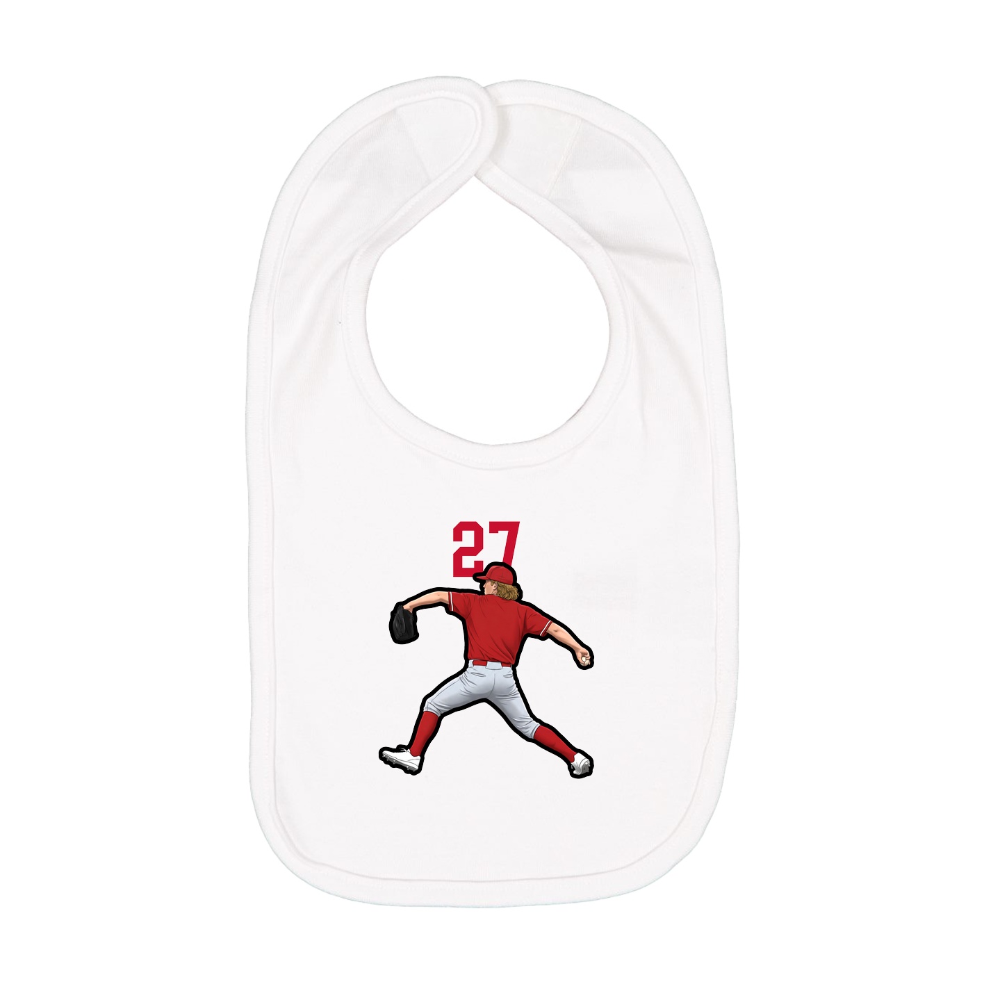 Infant Bib — Number Top in White