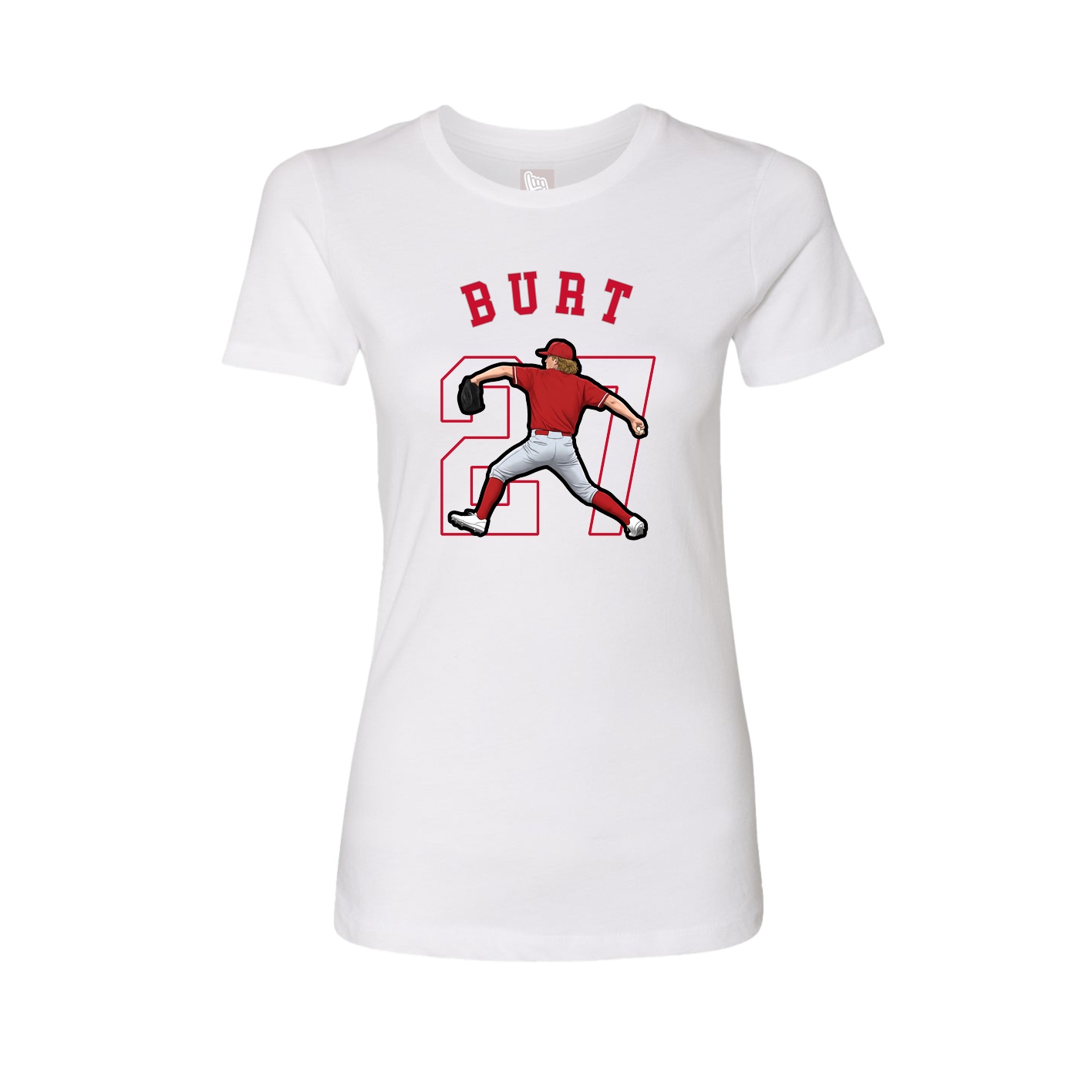 Fitted Women's Tee — Shirsey Arch in White