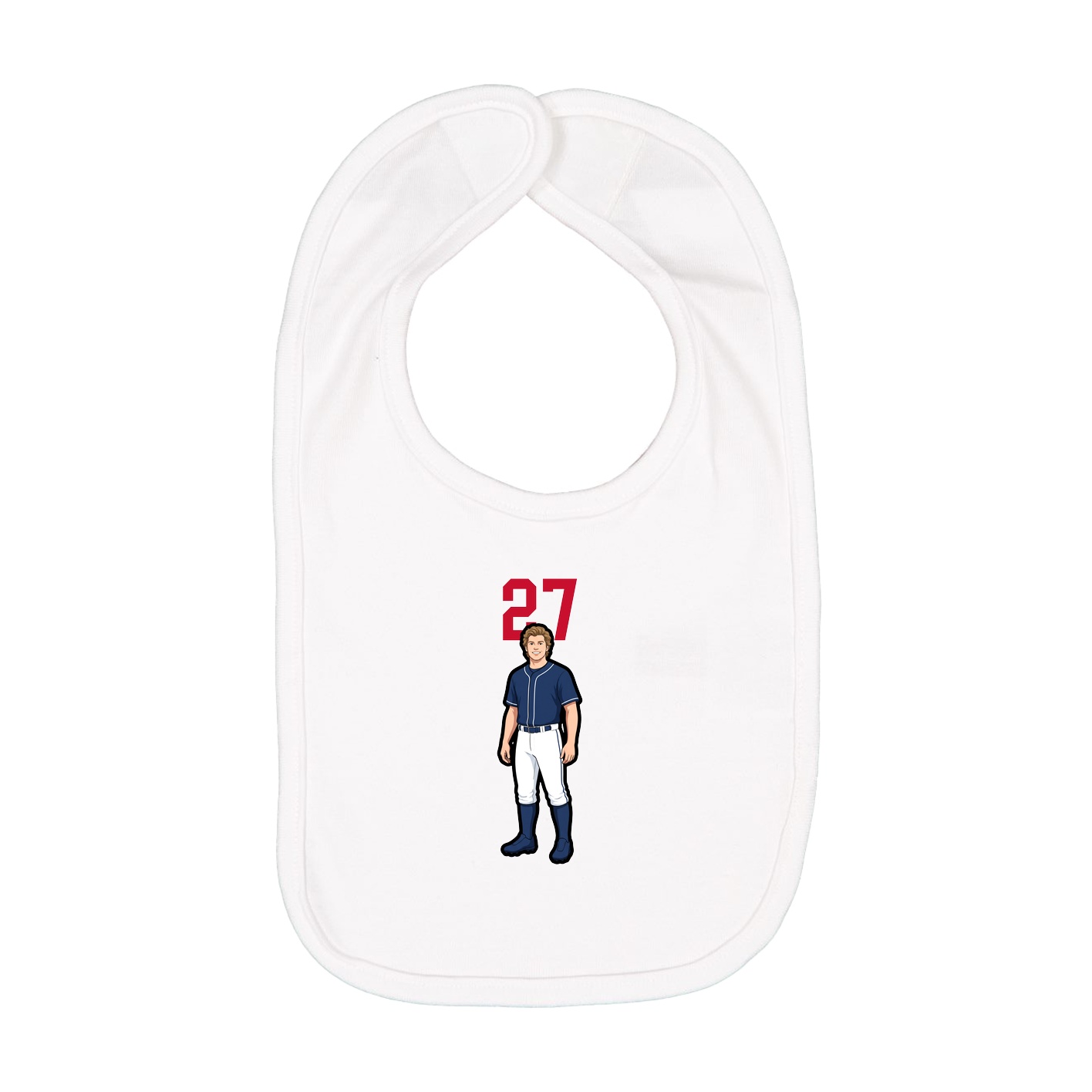 Infant Bib — Number Top in White