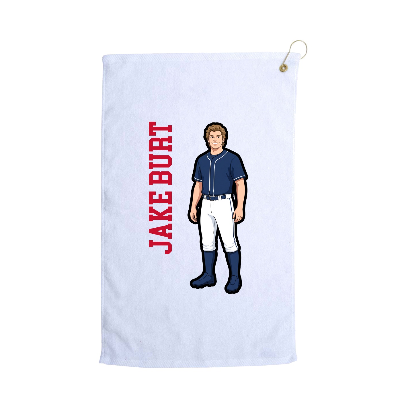 Golf Towel — Name Vertical in White