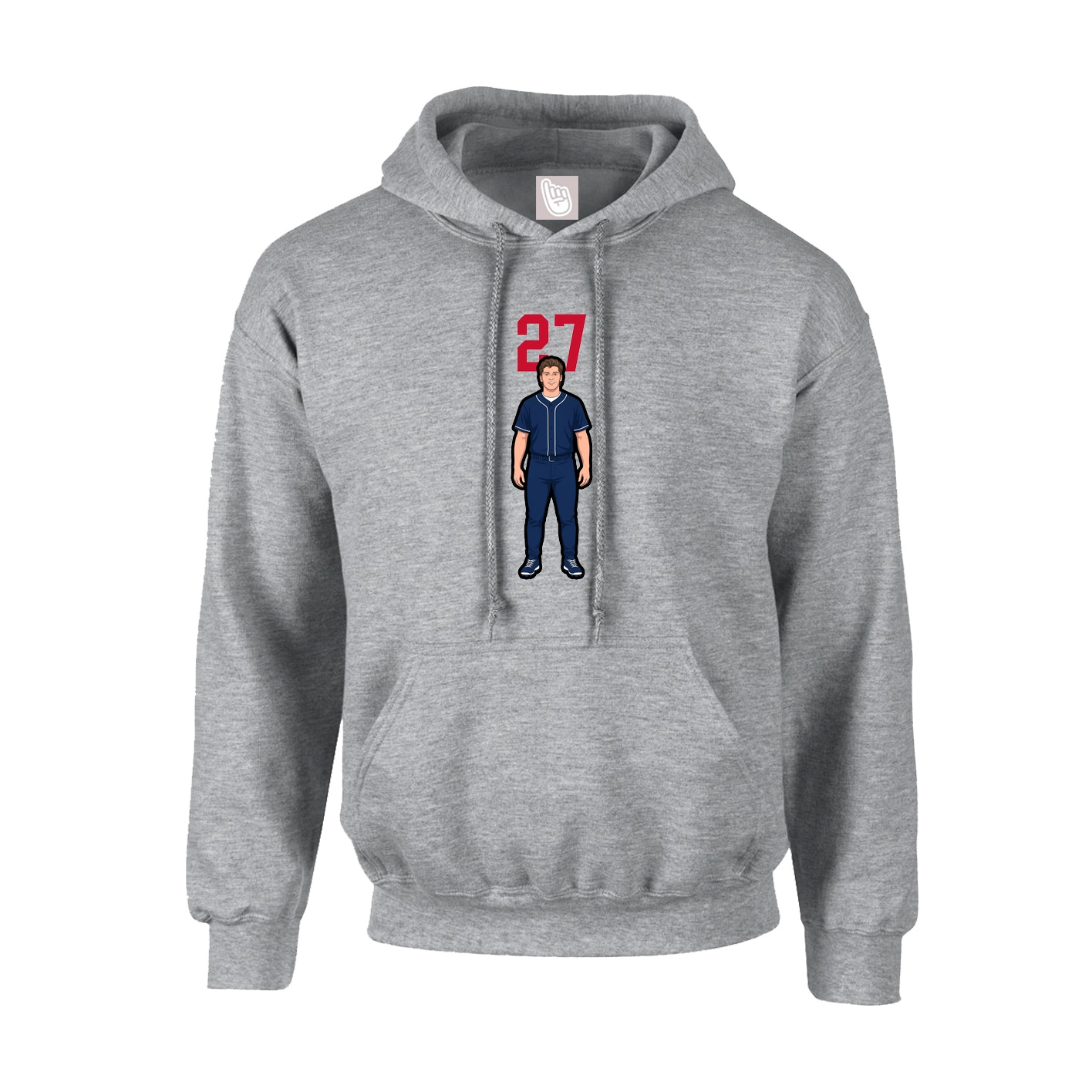 Hoodie — Number Top in Grey