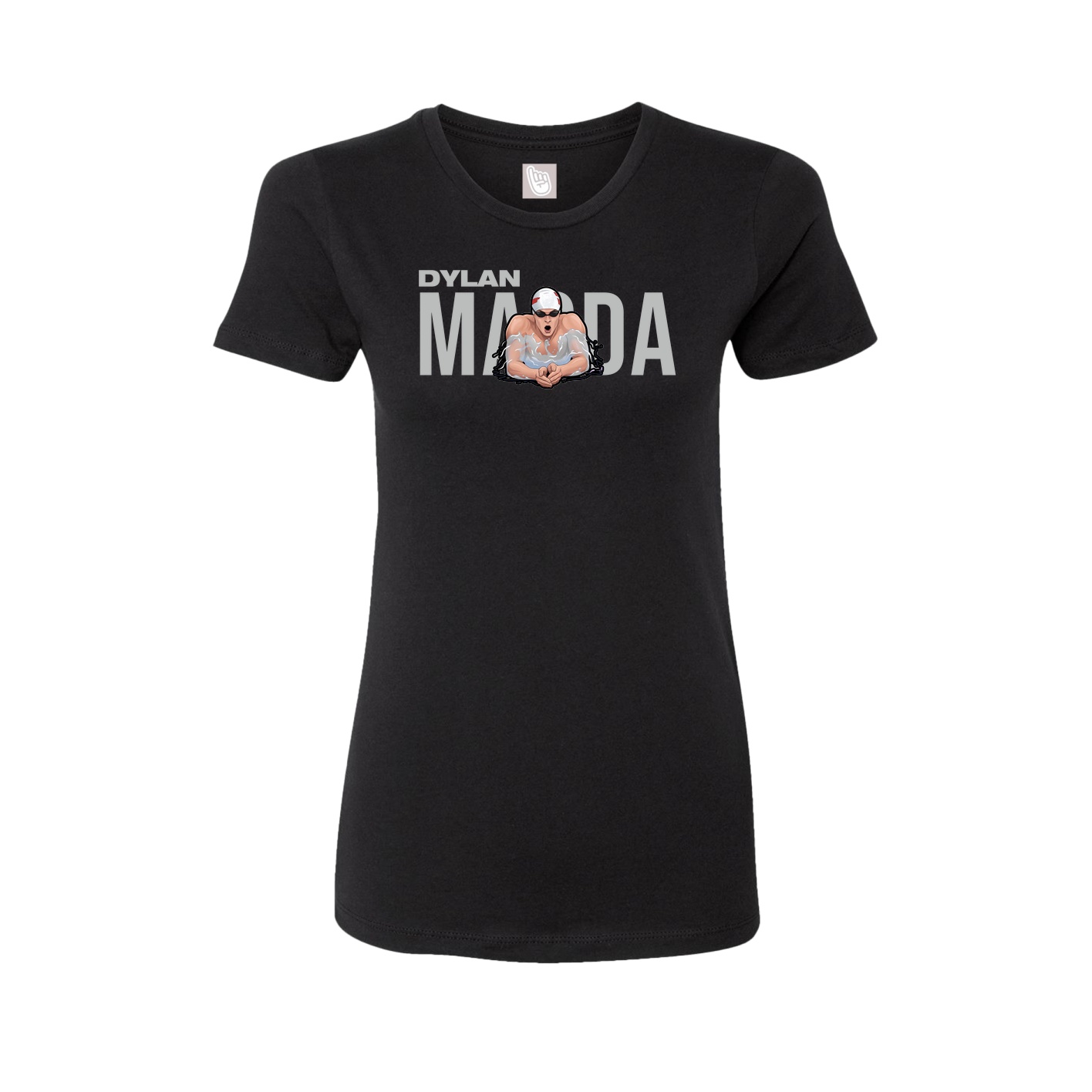 Fitted Women's Tee — Player Name in Black