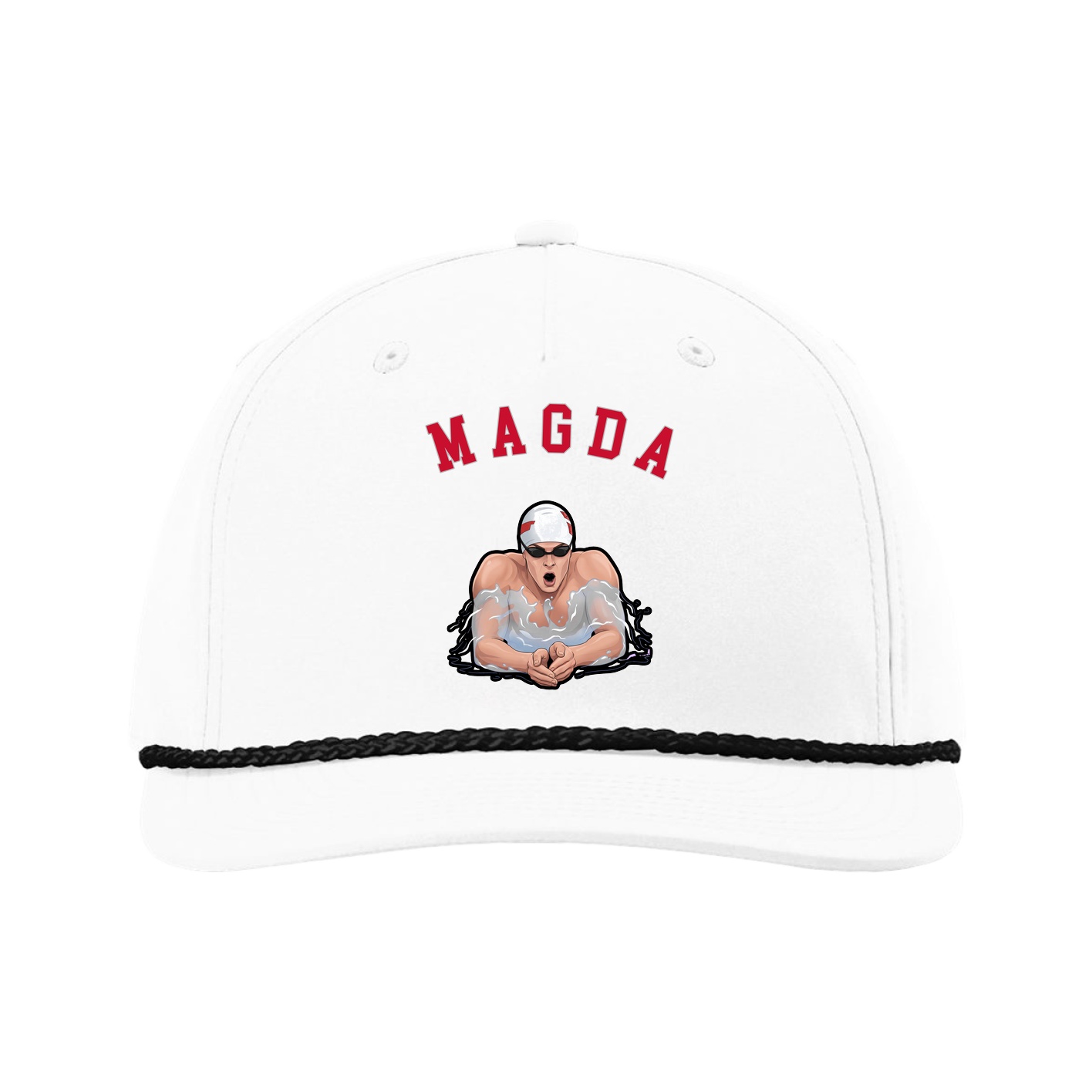 Five-Panel Classic Rope Cap — Shirsey Arch in White