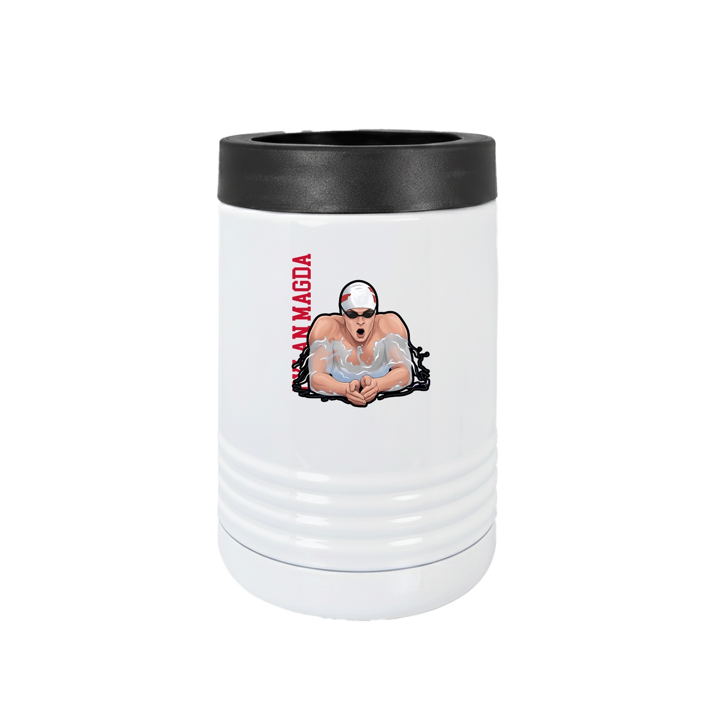 Beverage Holder — Name Vertical in White