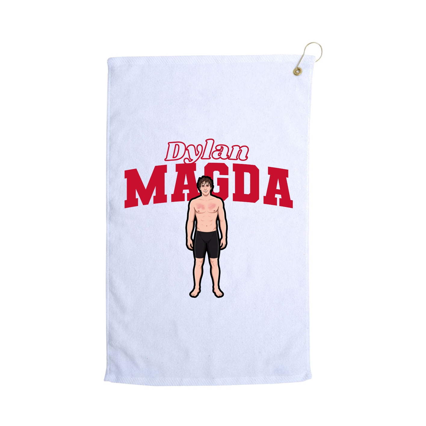 Golf Towel — Name Arch in White