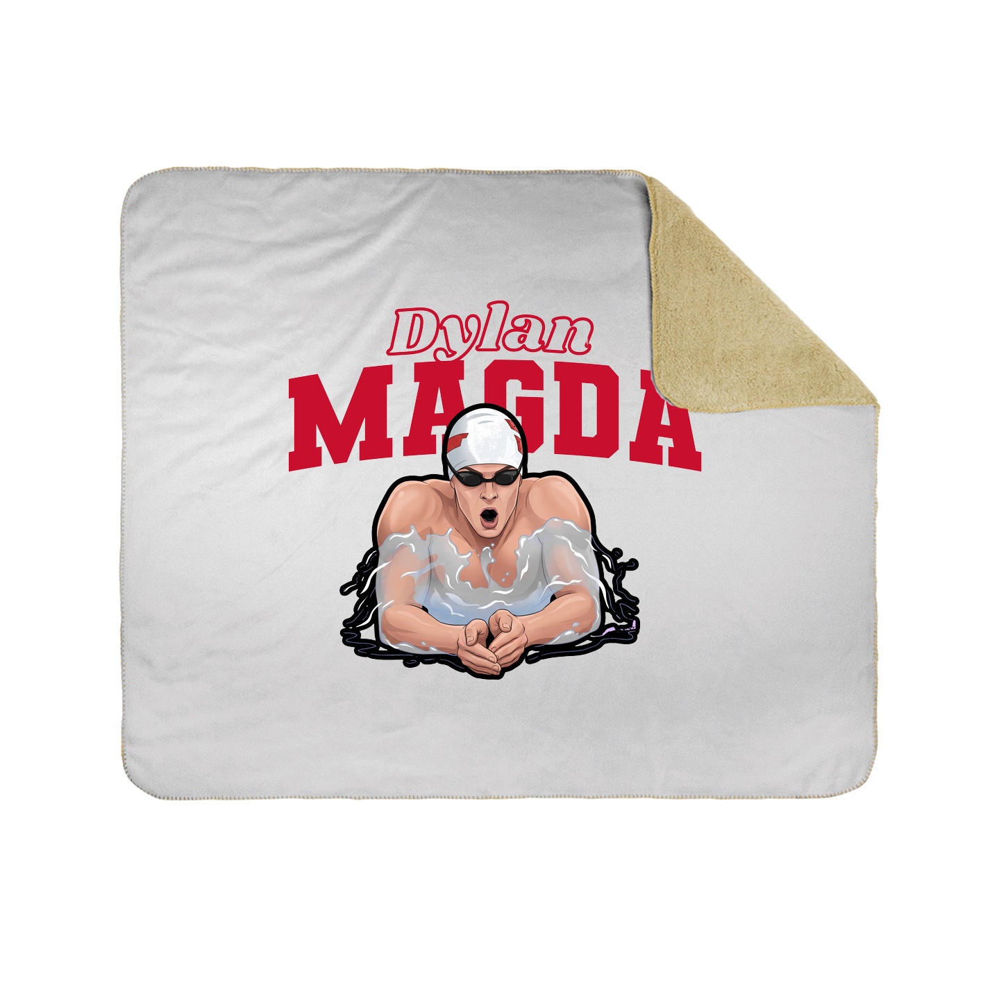 Throw Blanket — Name Arch in White