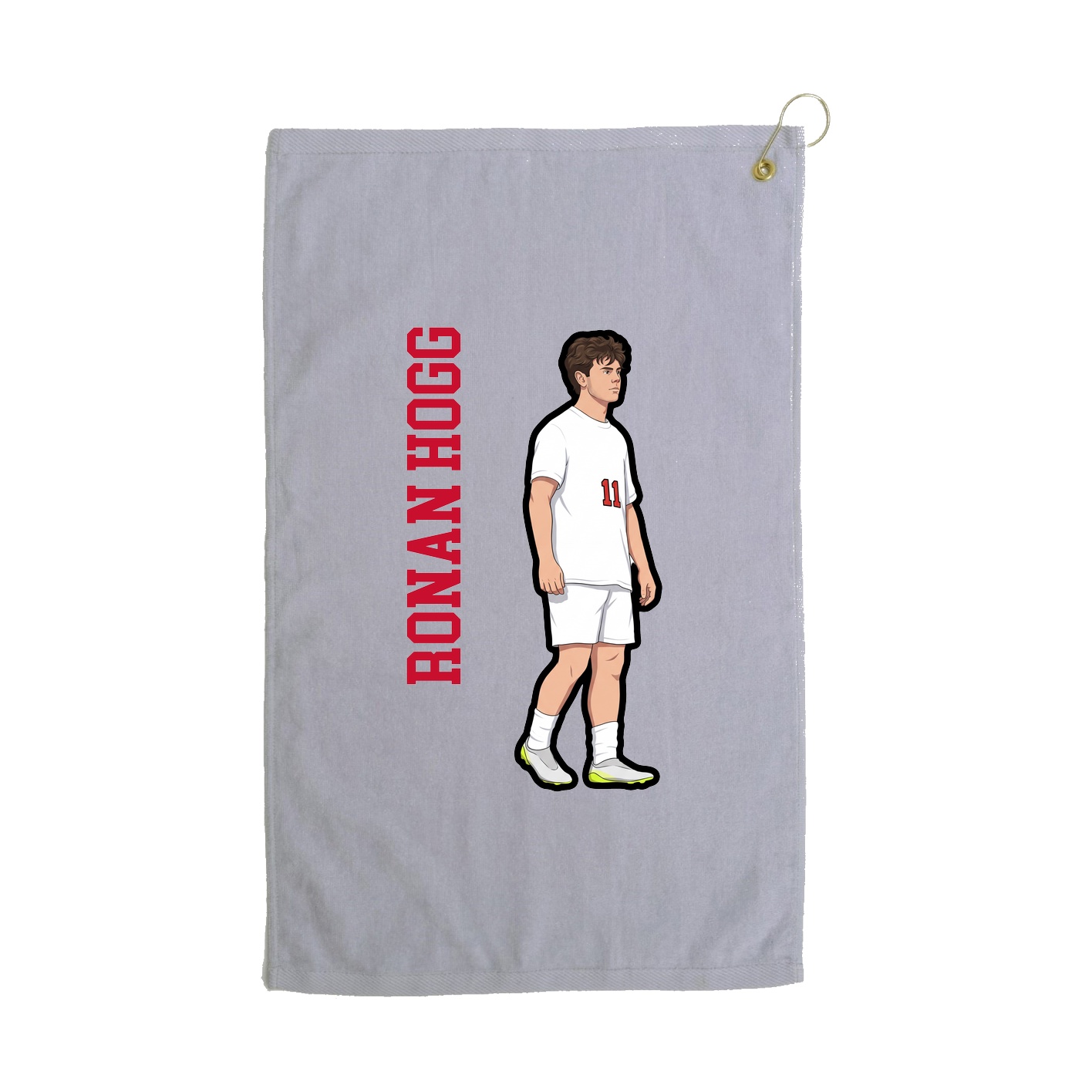 Golf Towel — Name Vertical in Grey
