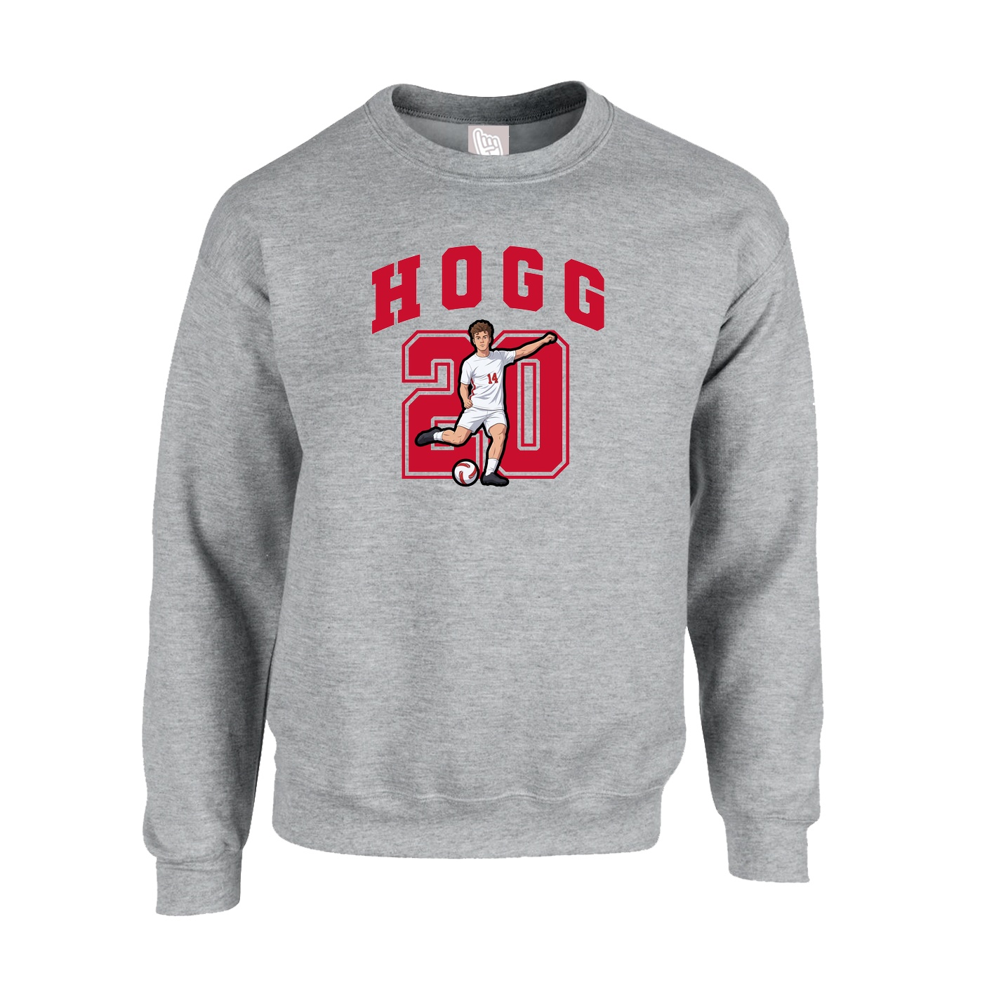 Fleece Crew — Number in Grey