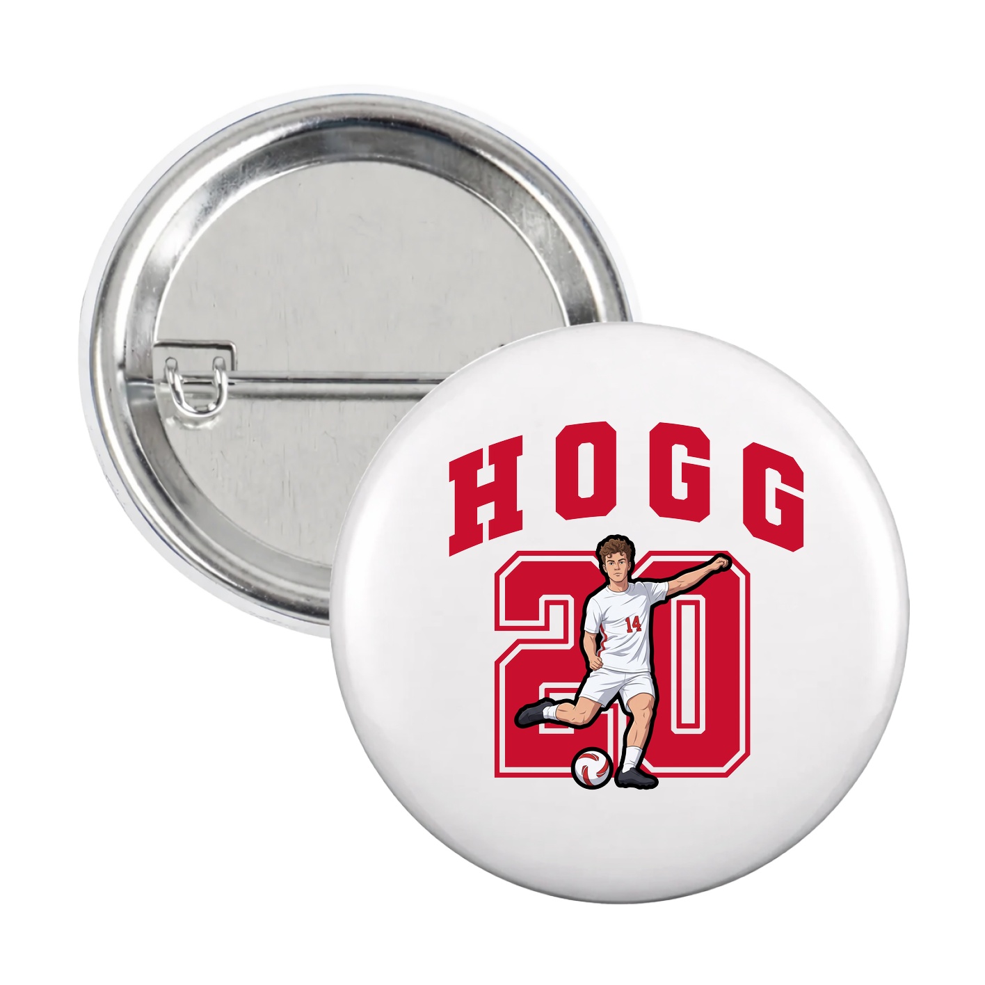 Game Day Button — Number in White