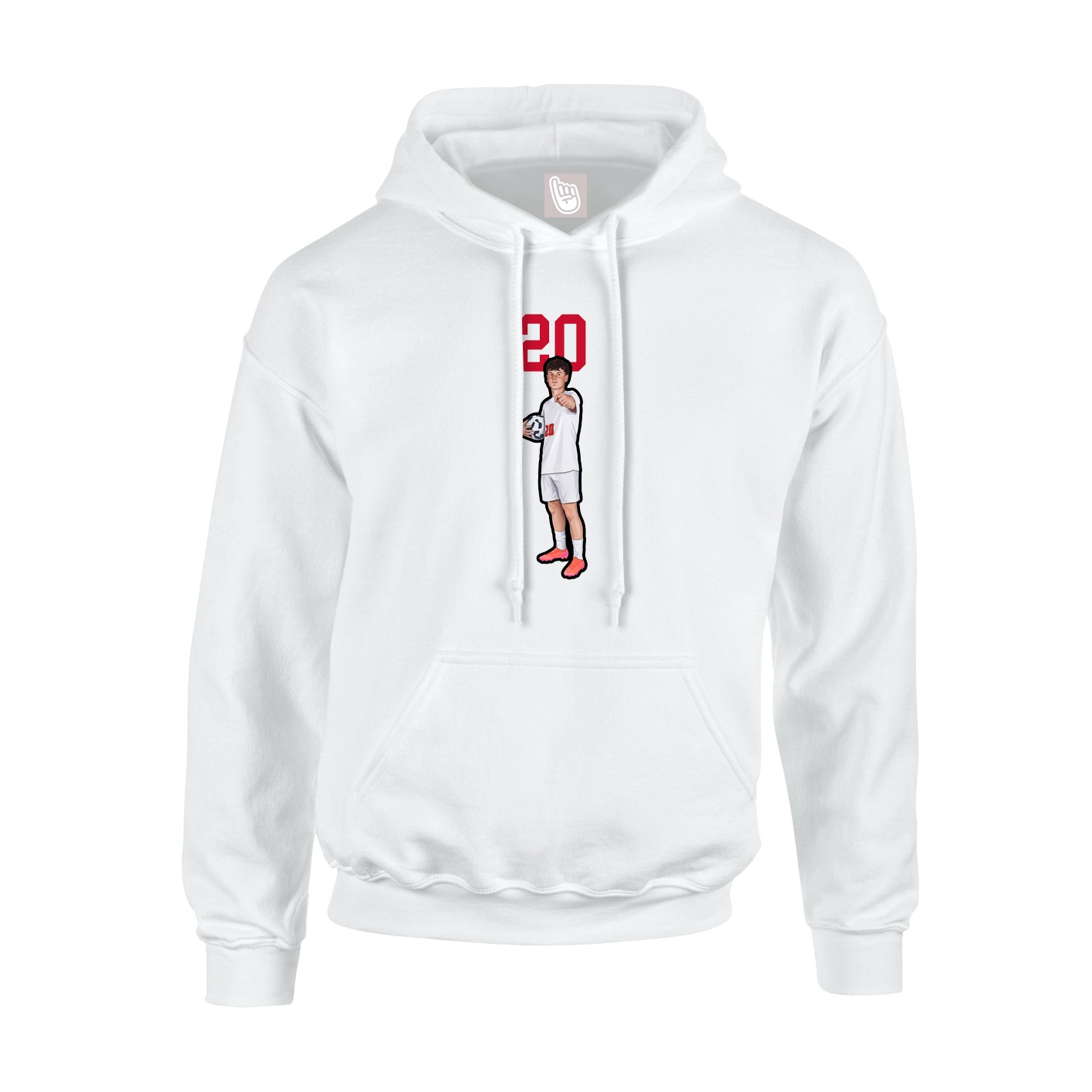 Hoodie — Number Top in White