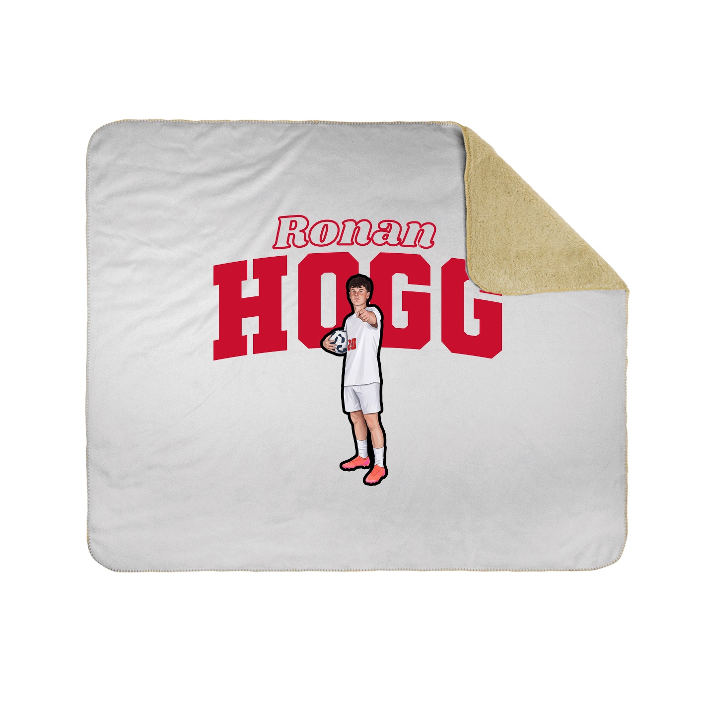 Throw Blanket — Name Arch in White