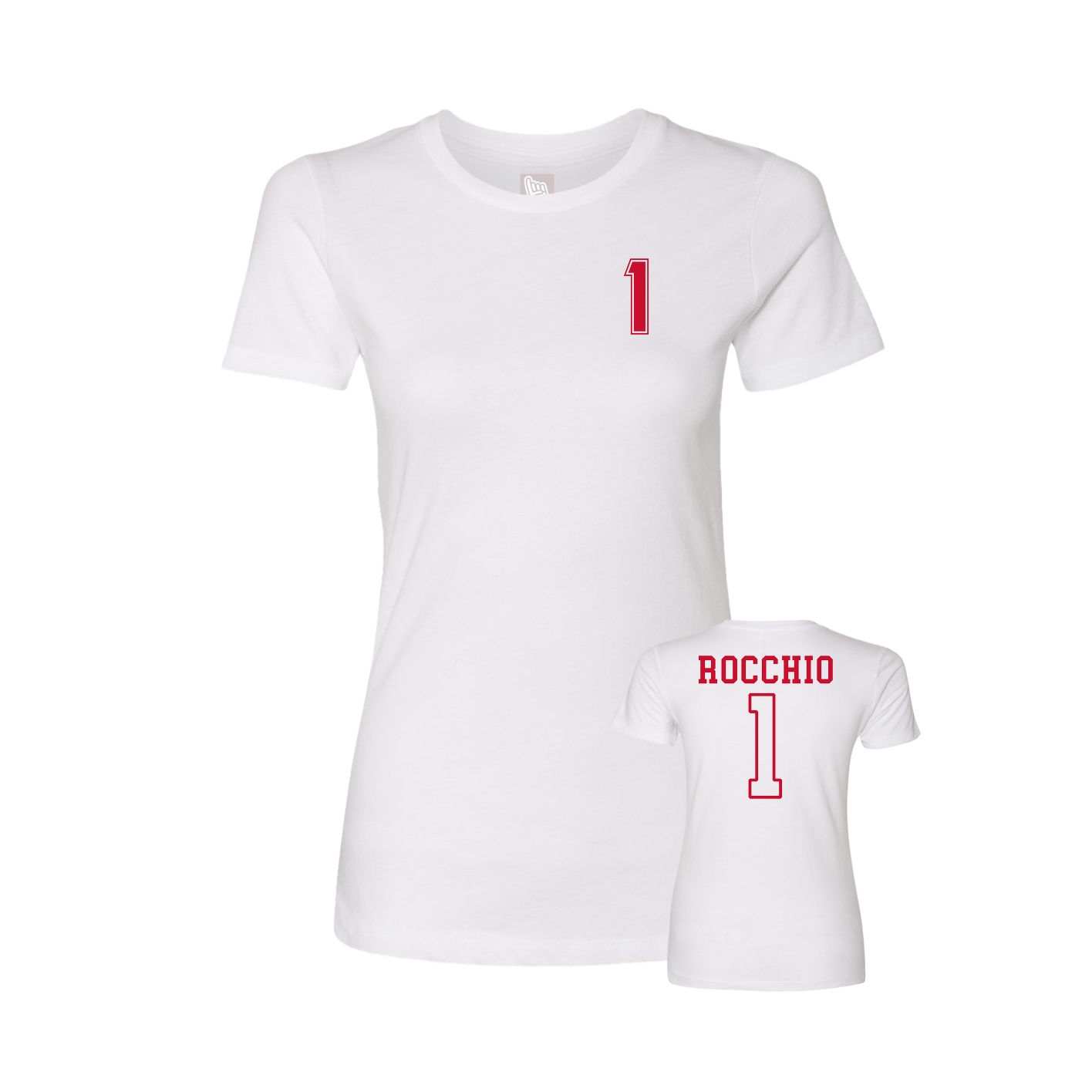 Fitted Women's Tee — Chest Back in White