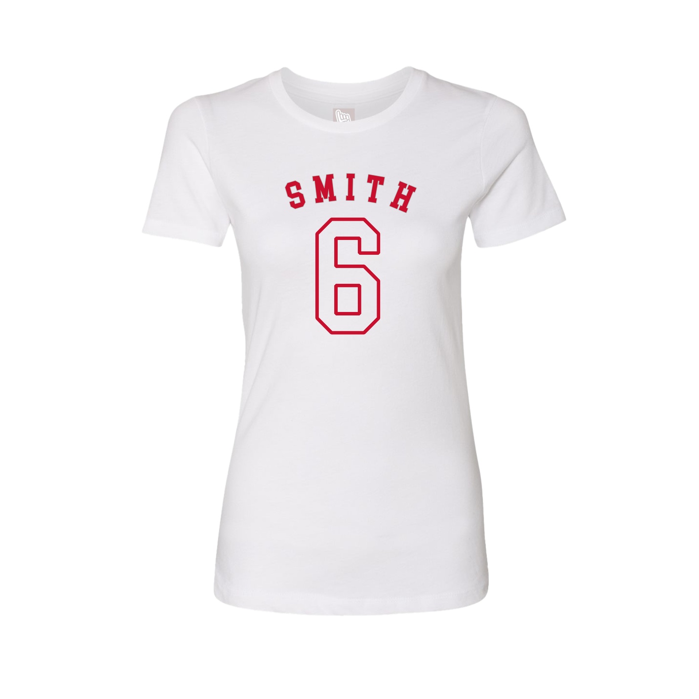 Fitted Women's Tee — Shirsey Arch in White