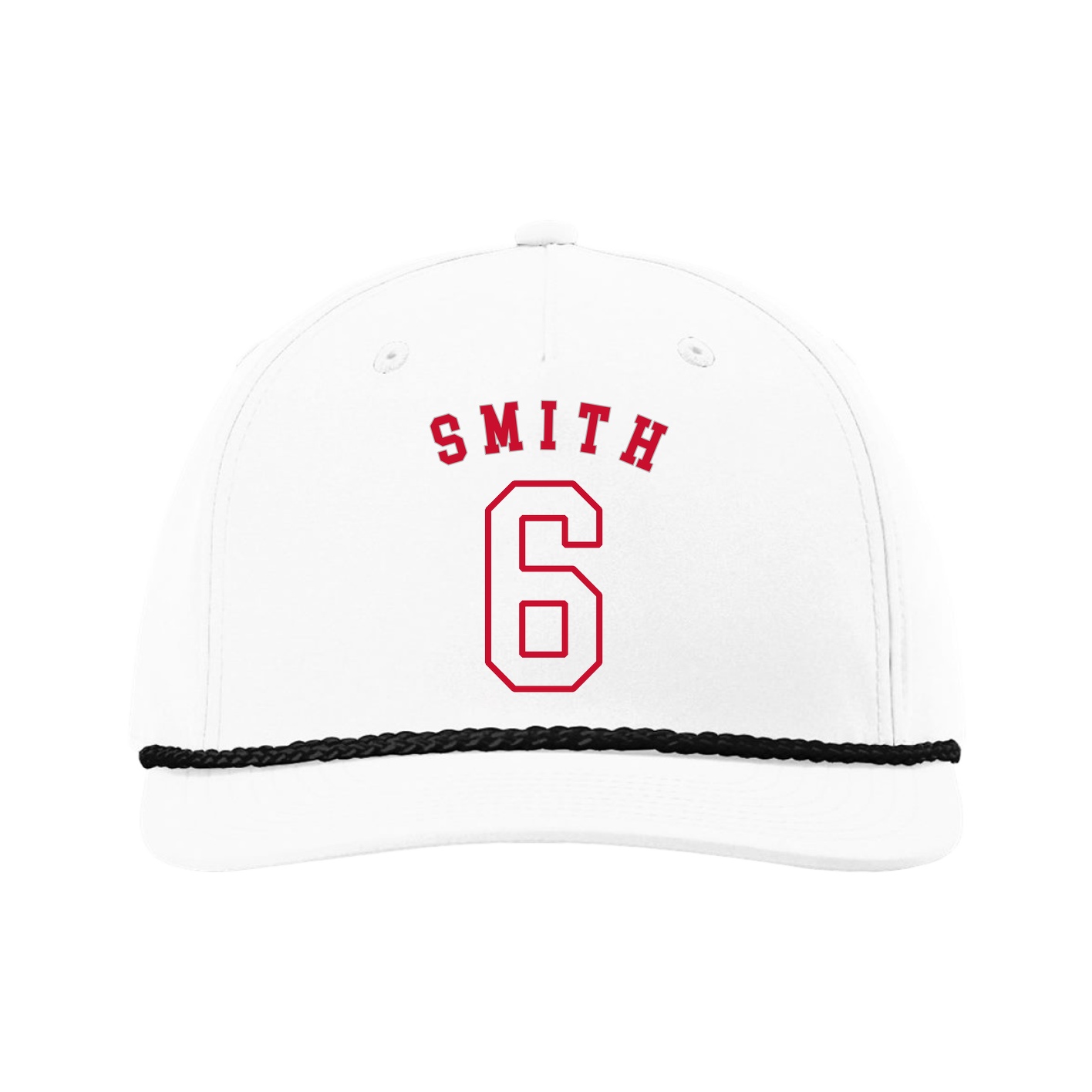 Five-Panel Classic Rope Cap — Shirsey Arch in White