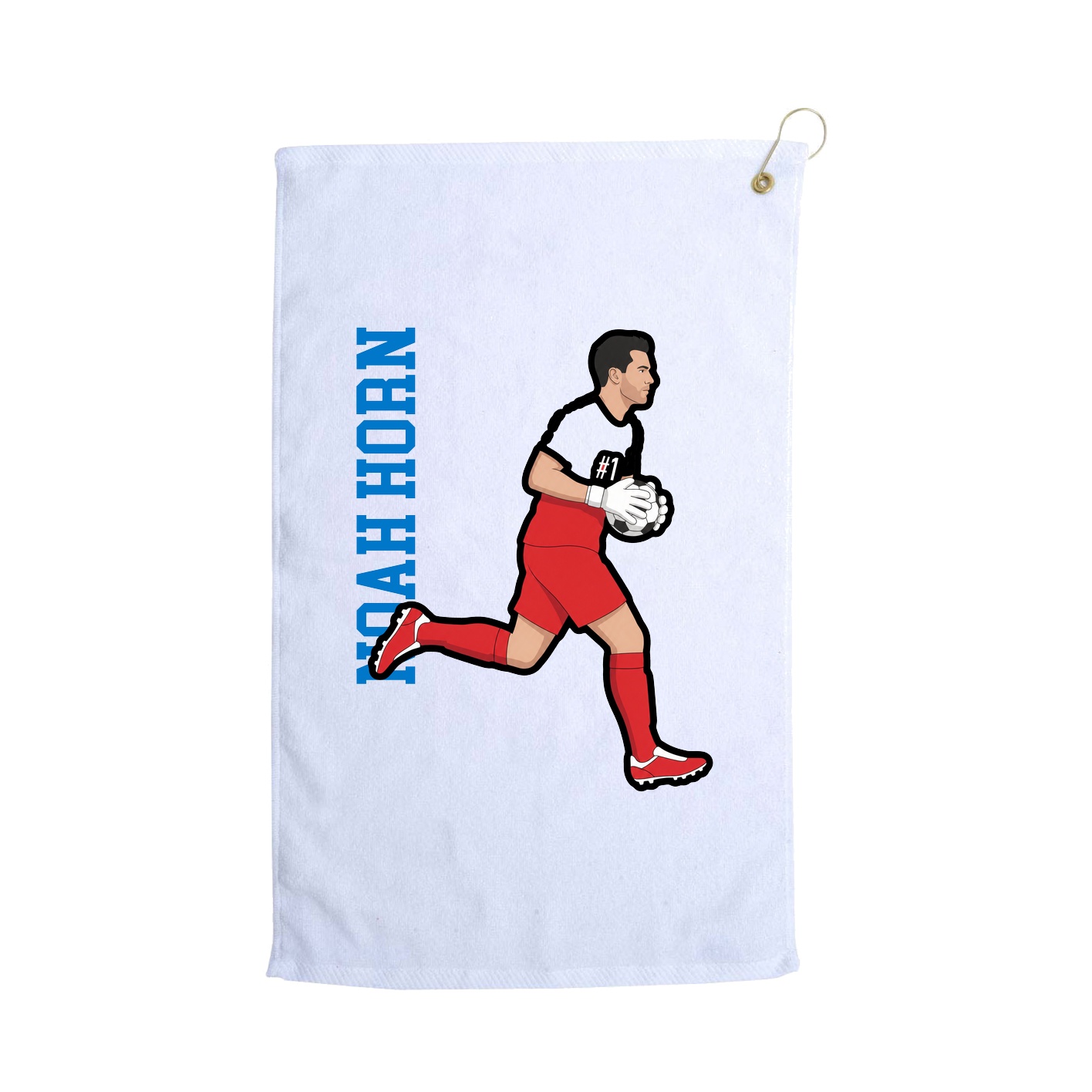 Golf Towel — Name Vertical in White