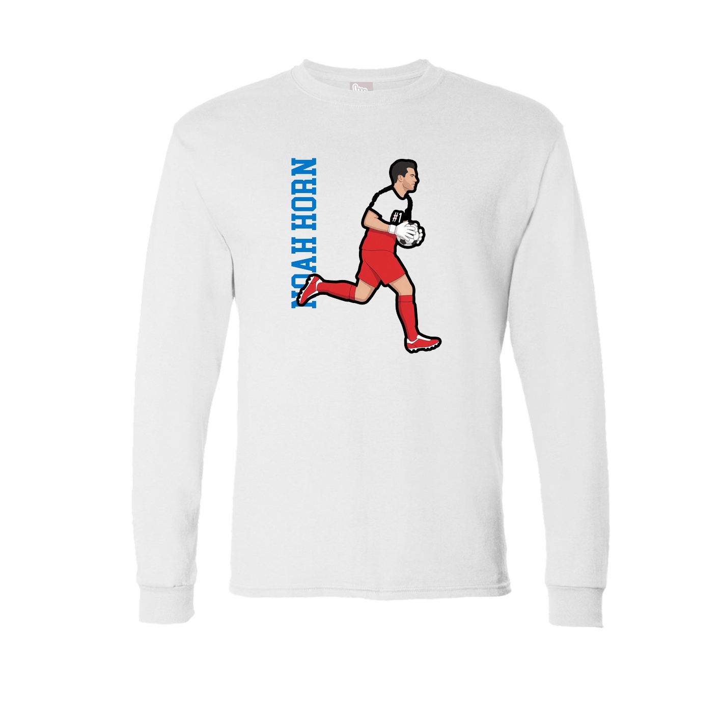 Long Sleeve Tee — Name Vertical in White