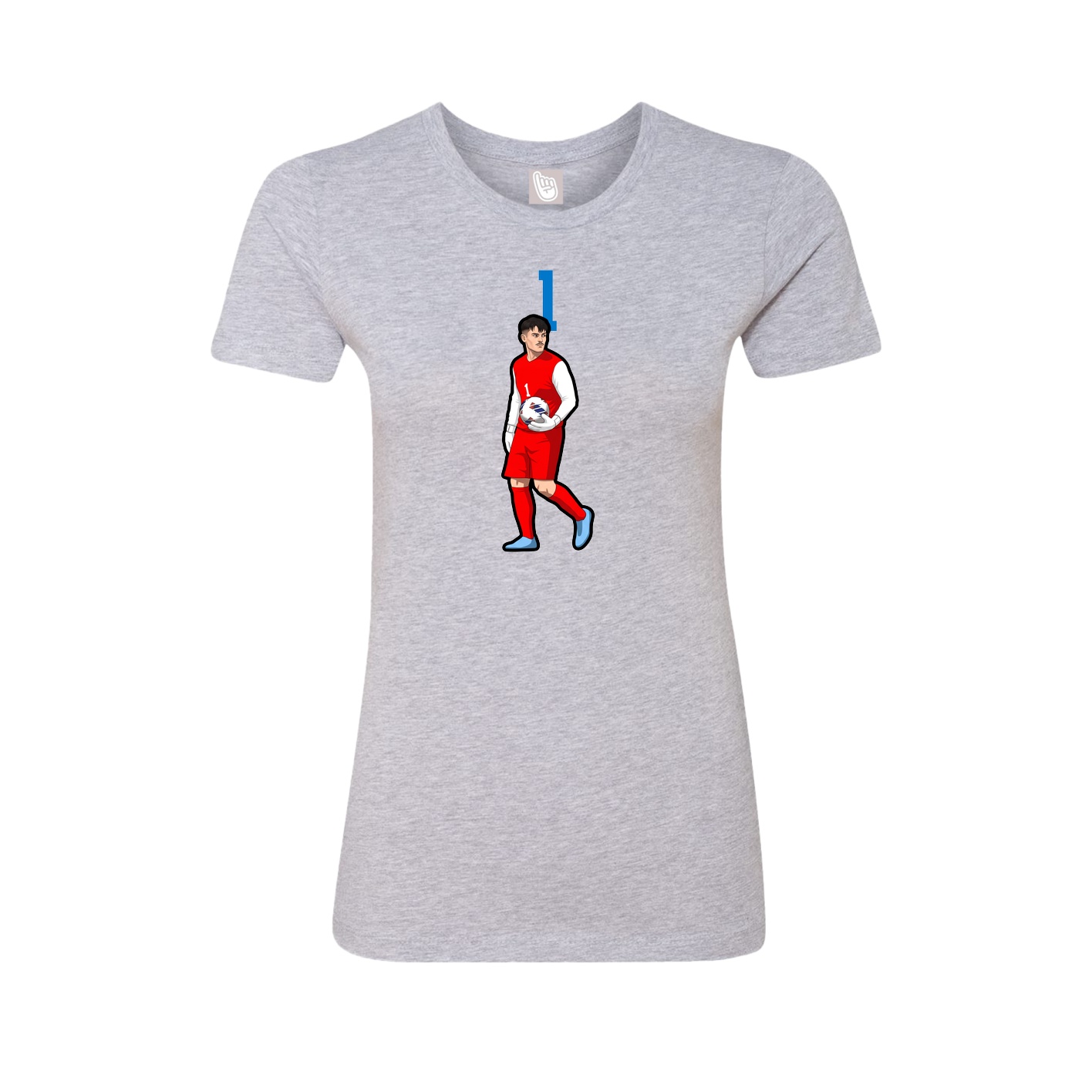 Fitted Women's Tee — Number Top in Grey