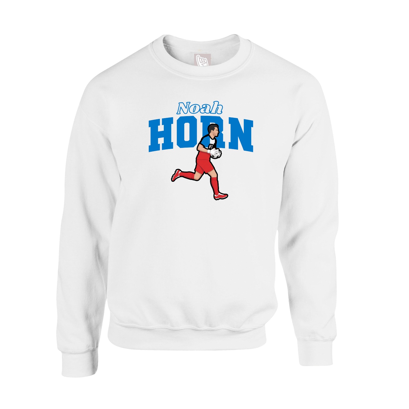 Fleece Crew — Name Arch in White