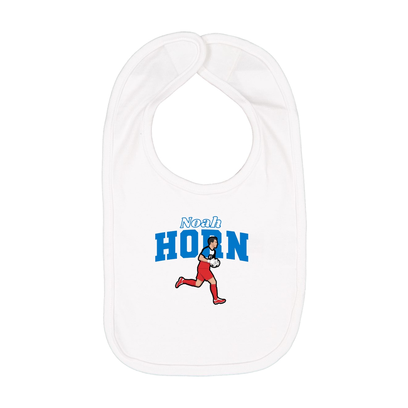 Infant Bib — Name Arch in White