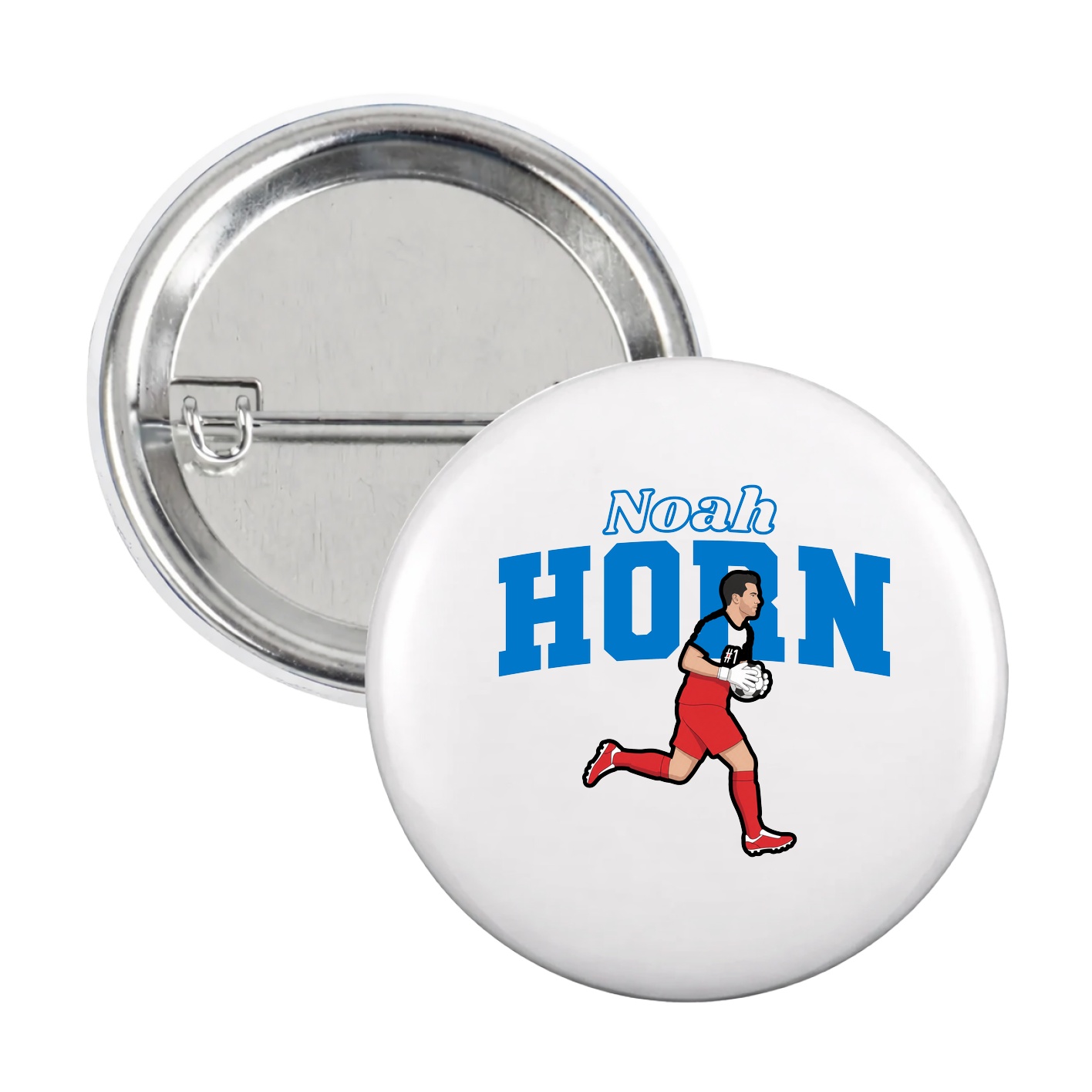 Game Day Button — Name Arch in White