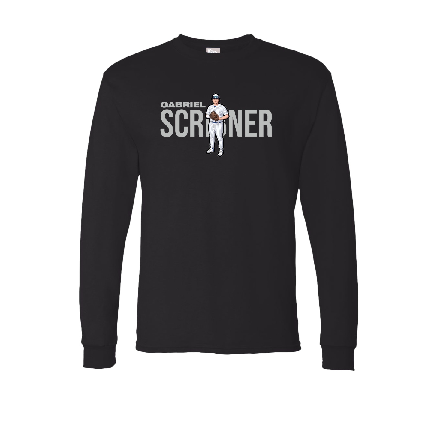 Long Sleeve Tee — Player Name in Black