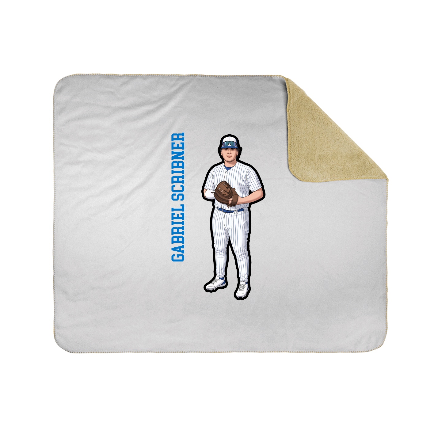 Throw Blanket — Name Vertical in White