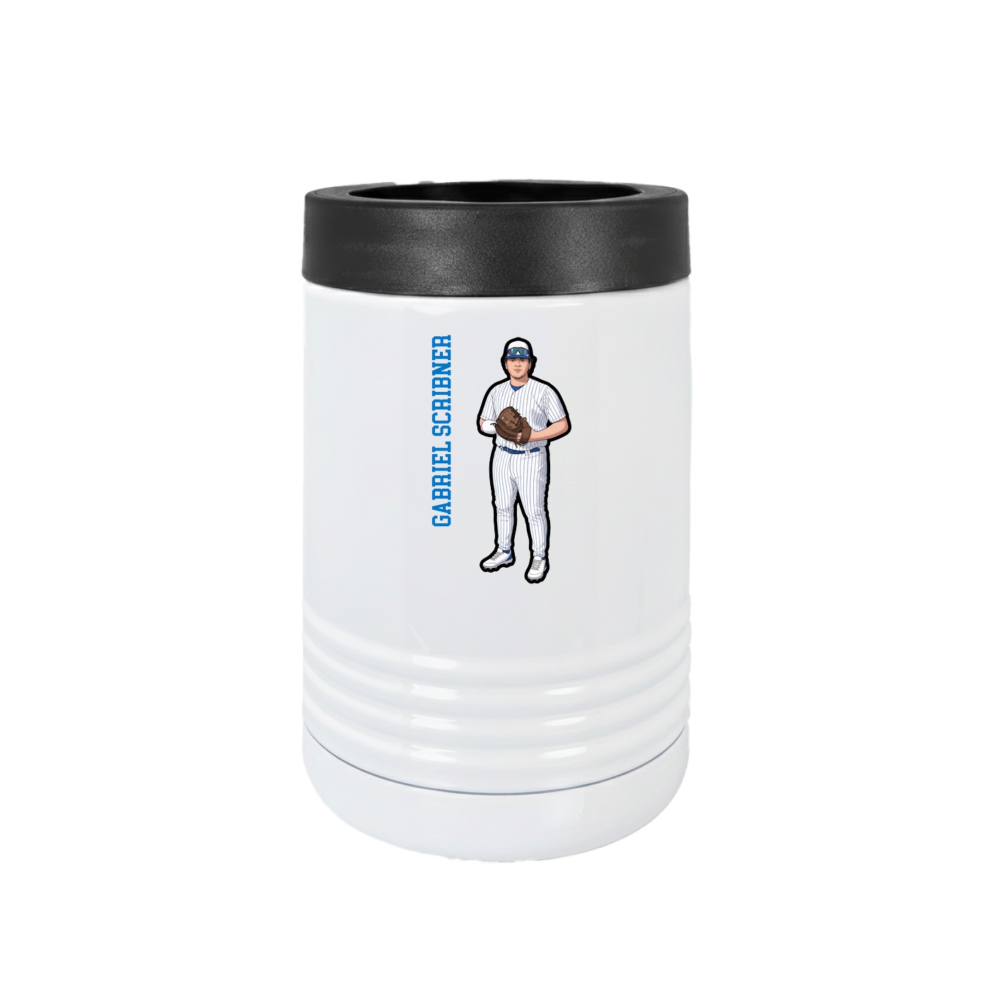 Beverage Holder — Name Vertical in White