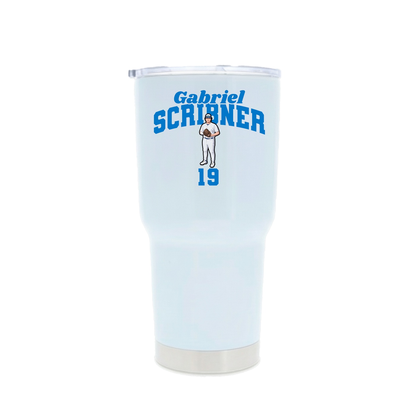 30oz Stainless Steel Tumbler — Signature Arch in White