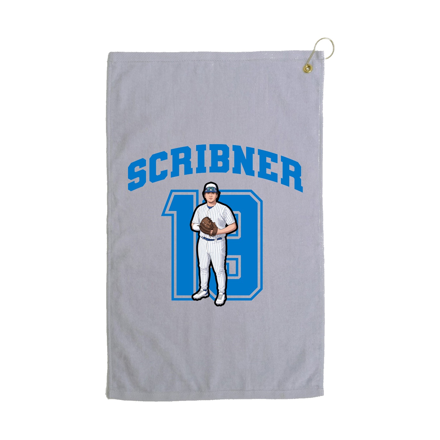 Golf Towel — Number in Grey