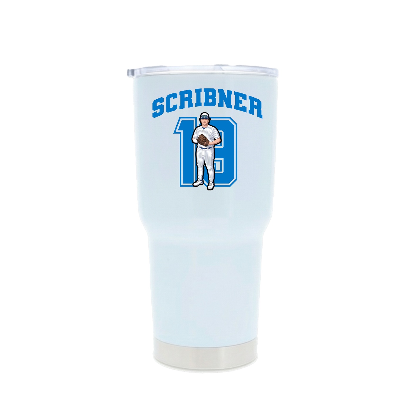 30oz Stainless Steel Tumbler — Number in White