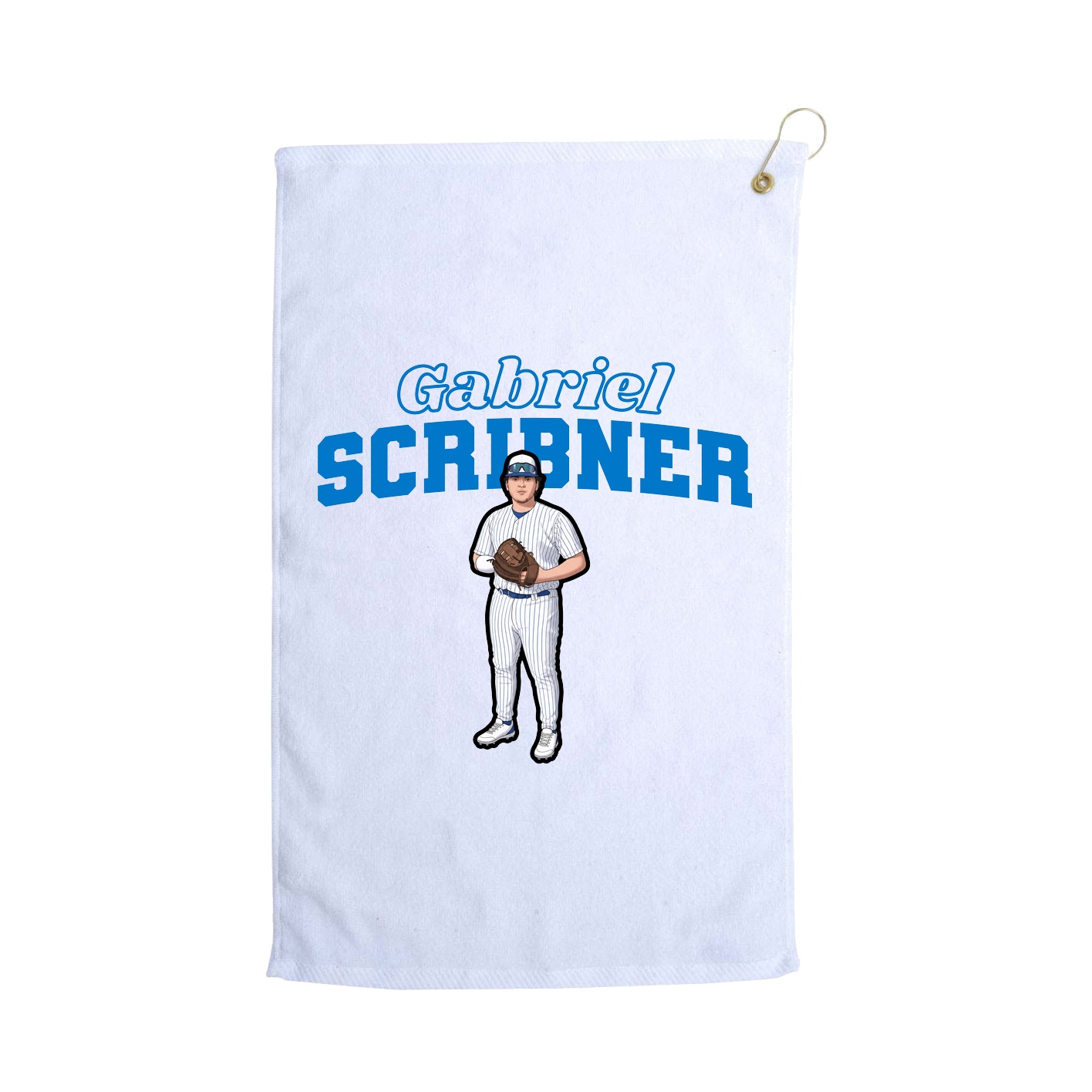 Golf Towel — Name Arch in White