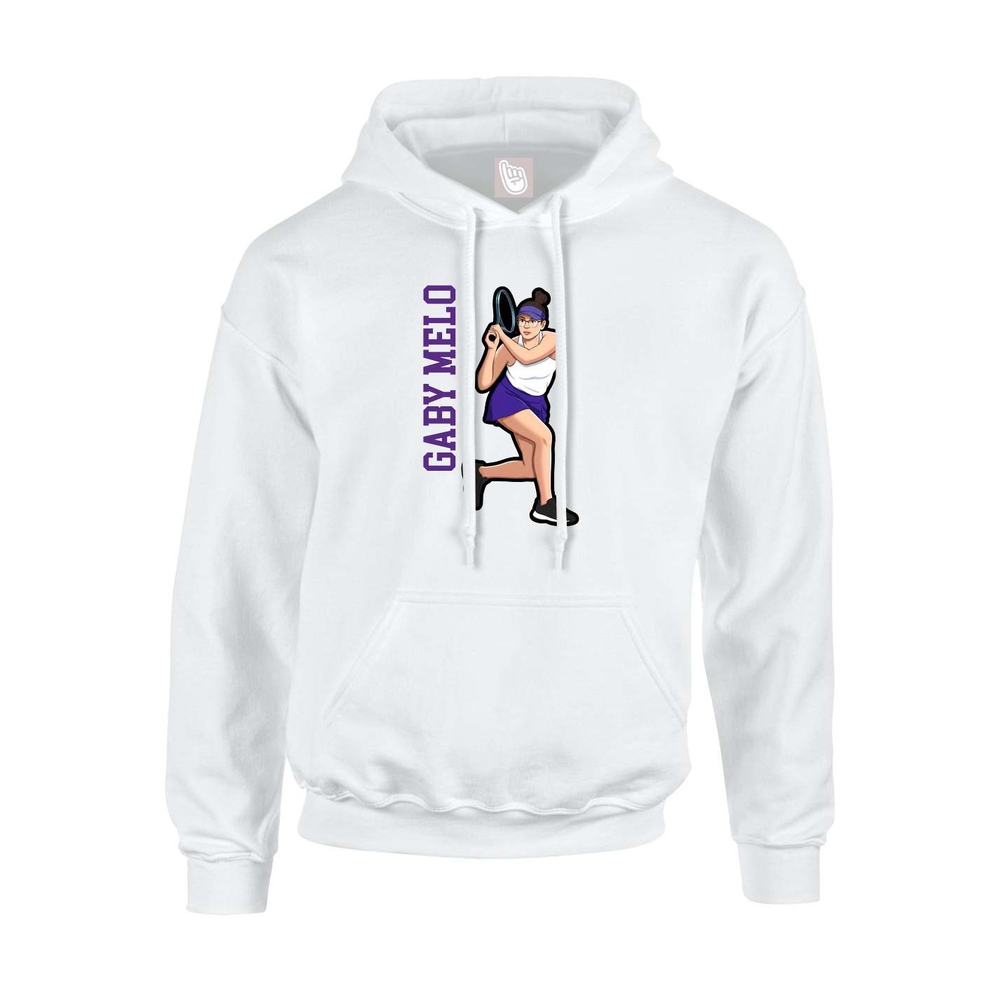 Hoodie — Name Vertical in White