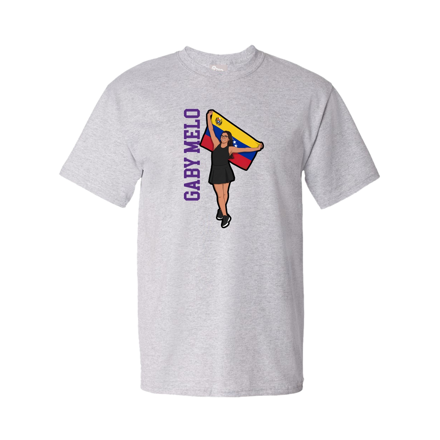 Youth Tee — Name Vertical in Grey