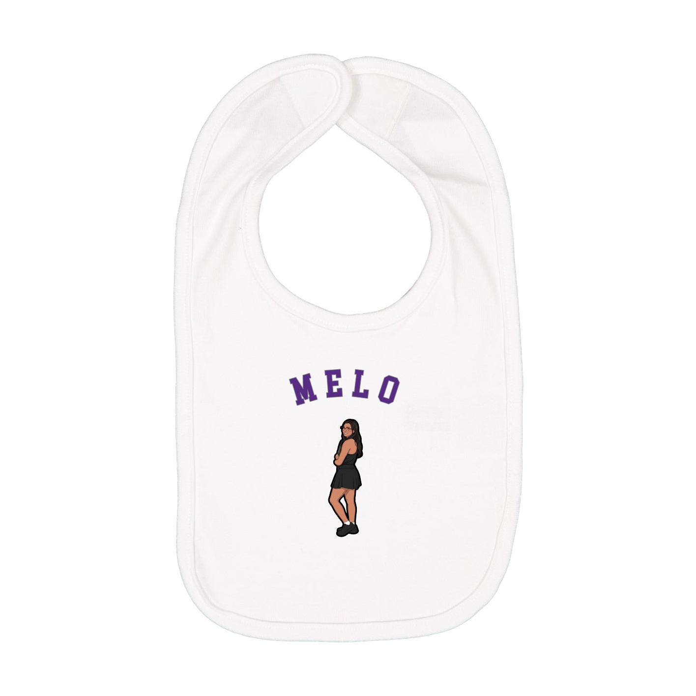 Infant Bib — Shirsey Arch in White