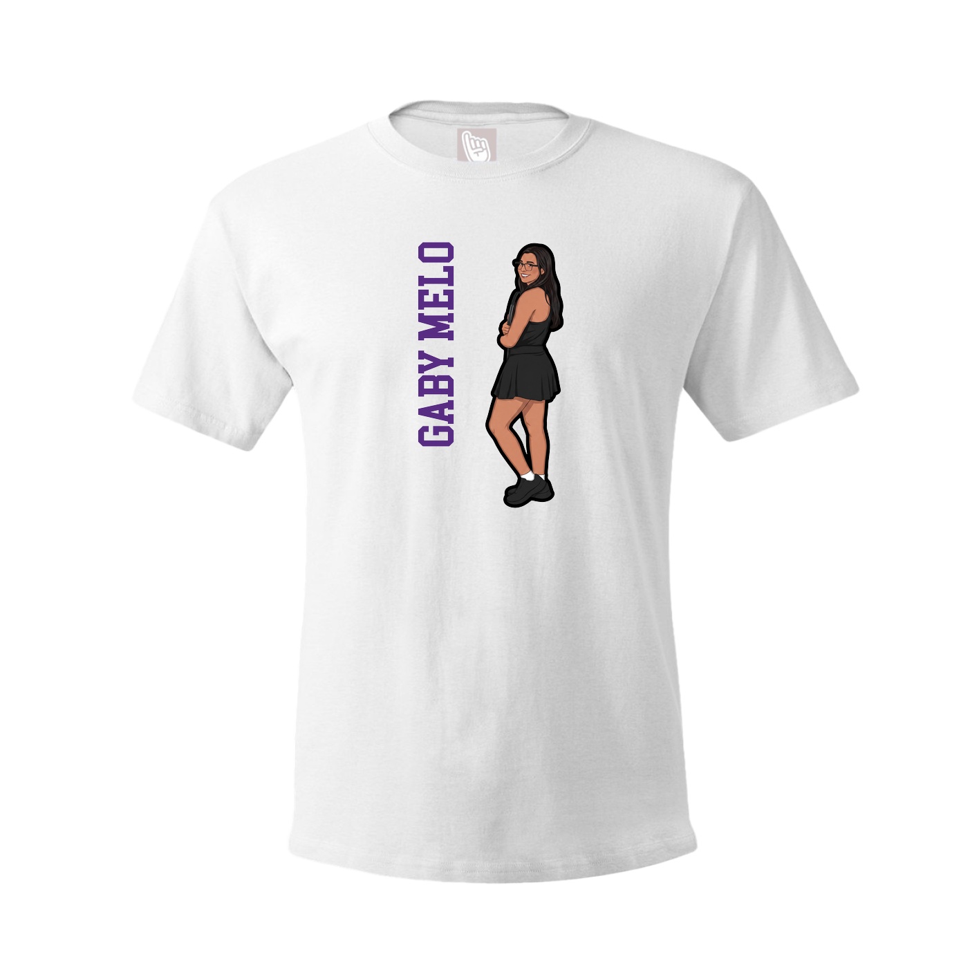 Tee — Name Vertical in White