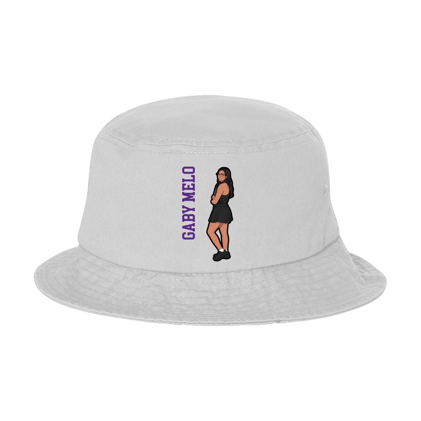 Bucket Cap — Name Vertical in White