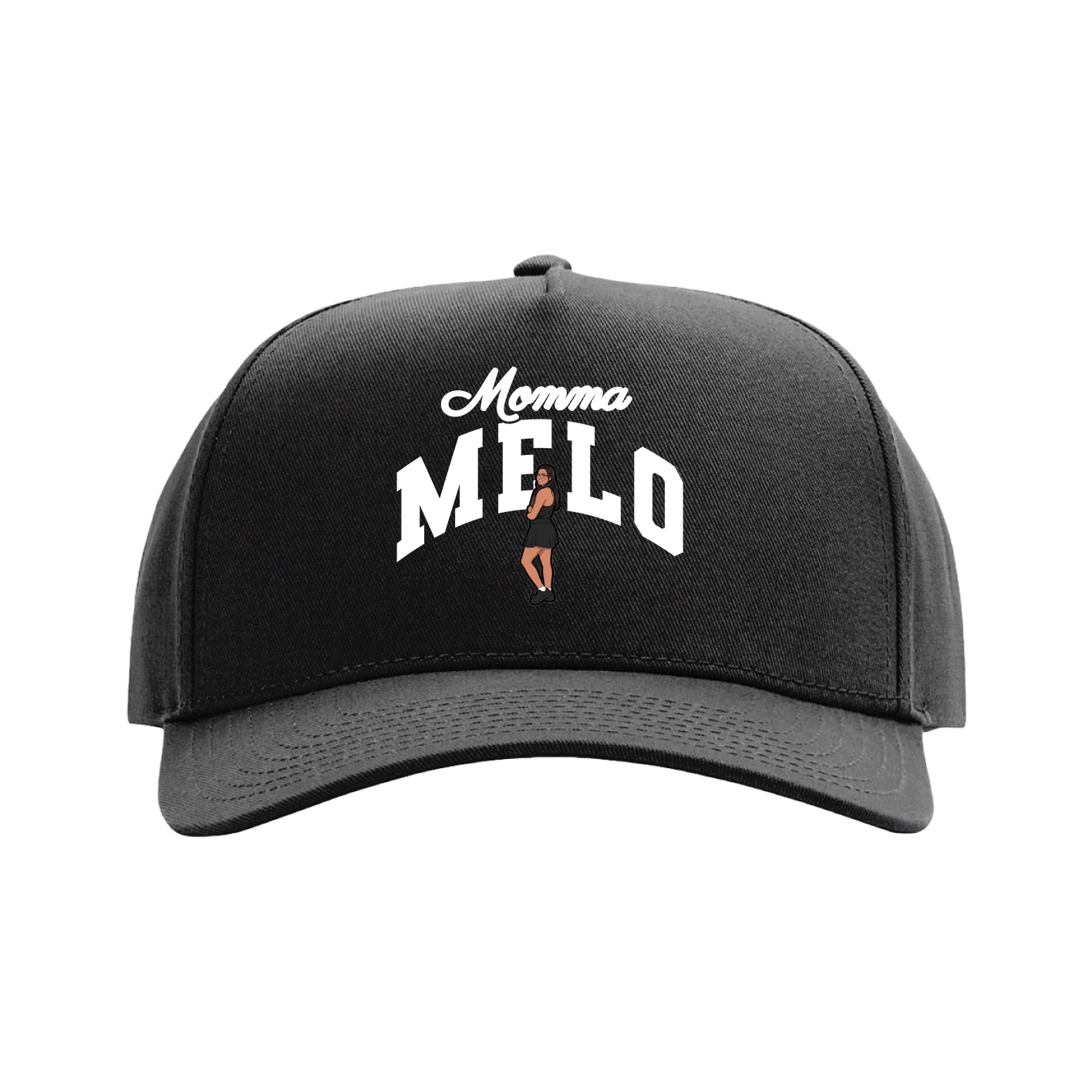 Full Fabric Five-Panel Champ Cap — Mothers Day Arch in Black